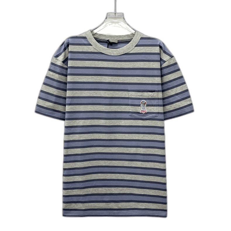 Dior Dior Striped Dog Embroidery Cotton TShirt-2506 Size L / US 10 / IT 46 - 1 Thumbnail