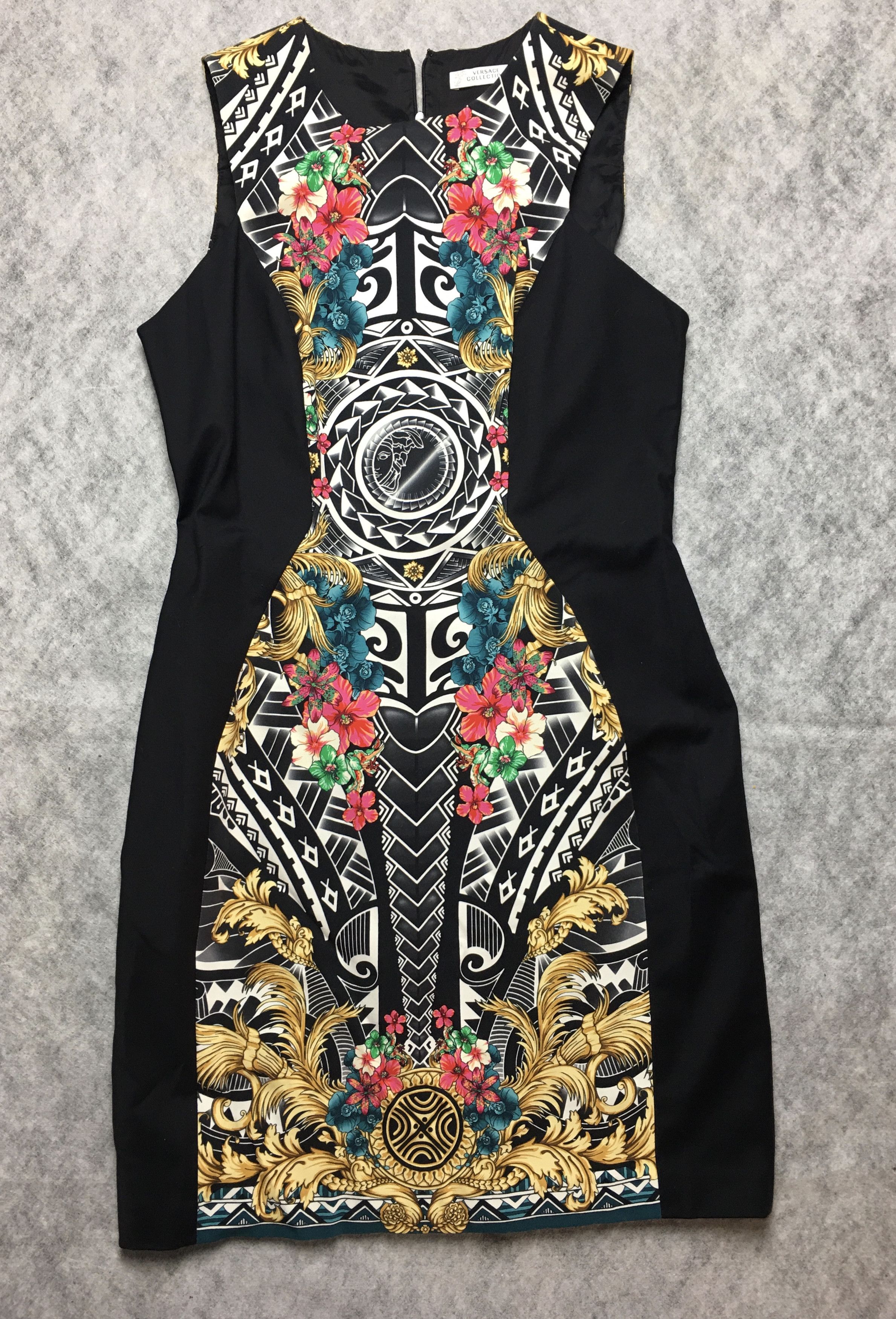 Versace Versace Collection Baroque Aztec Sleeveless Sheath Dress Size L / US 10 / IT 46 - 8 Thumbnail