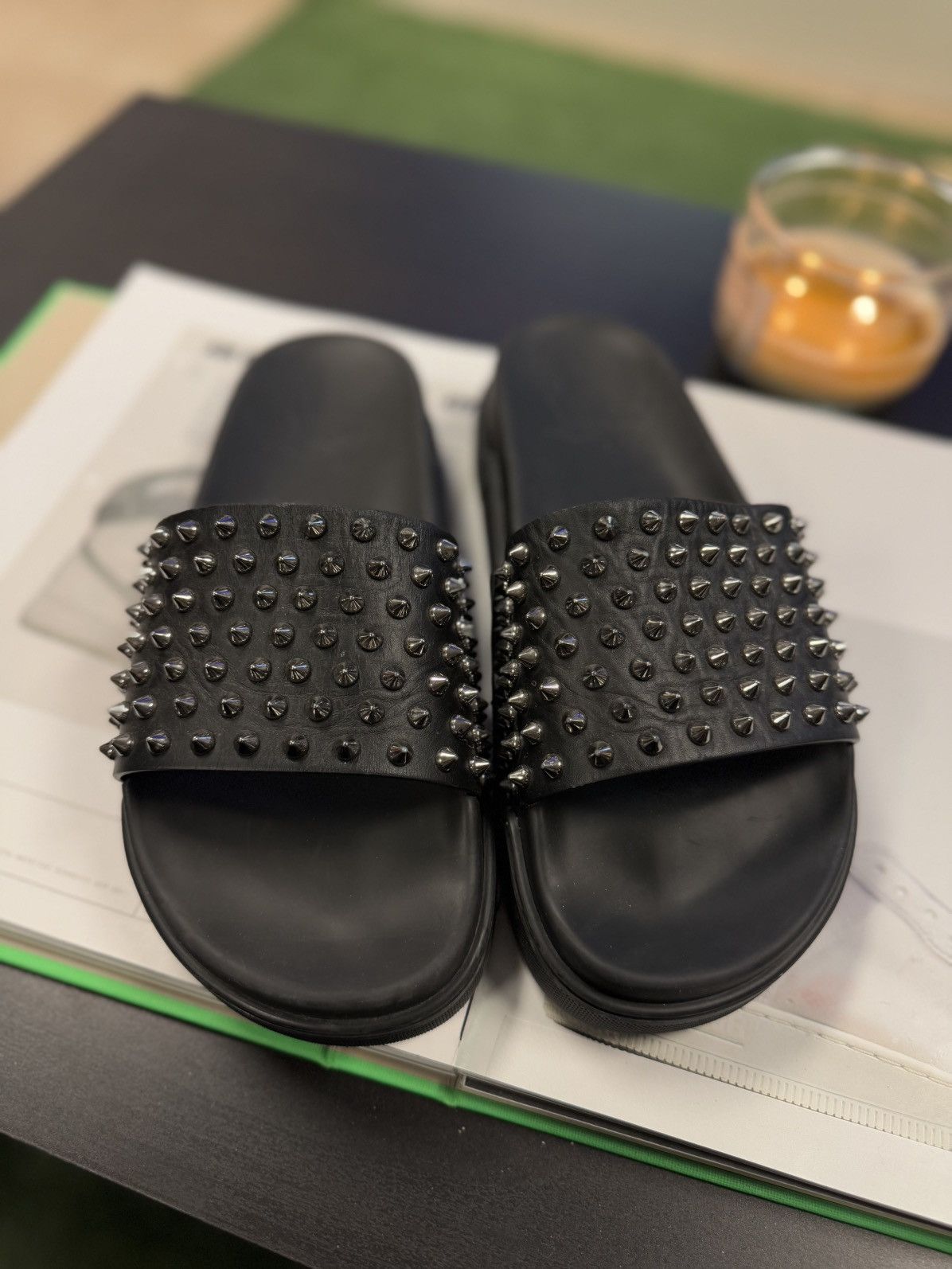 Christian Louboutin Christian Louboutin Spike Slip On Slides Size 39.5 Size US 9.5 / IT 39.5 - 3 Thumbnail