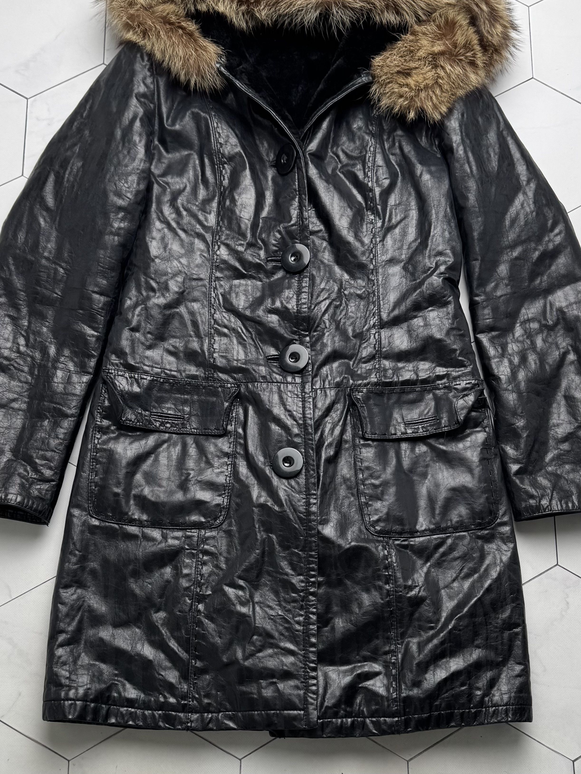 Vintage Vintage Real Sheepskin Hooded Coat (B550) Size L / US 10 / IT 46 - 8 Thumbnail