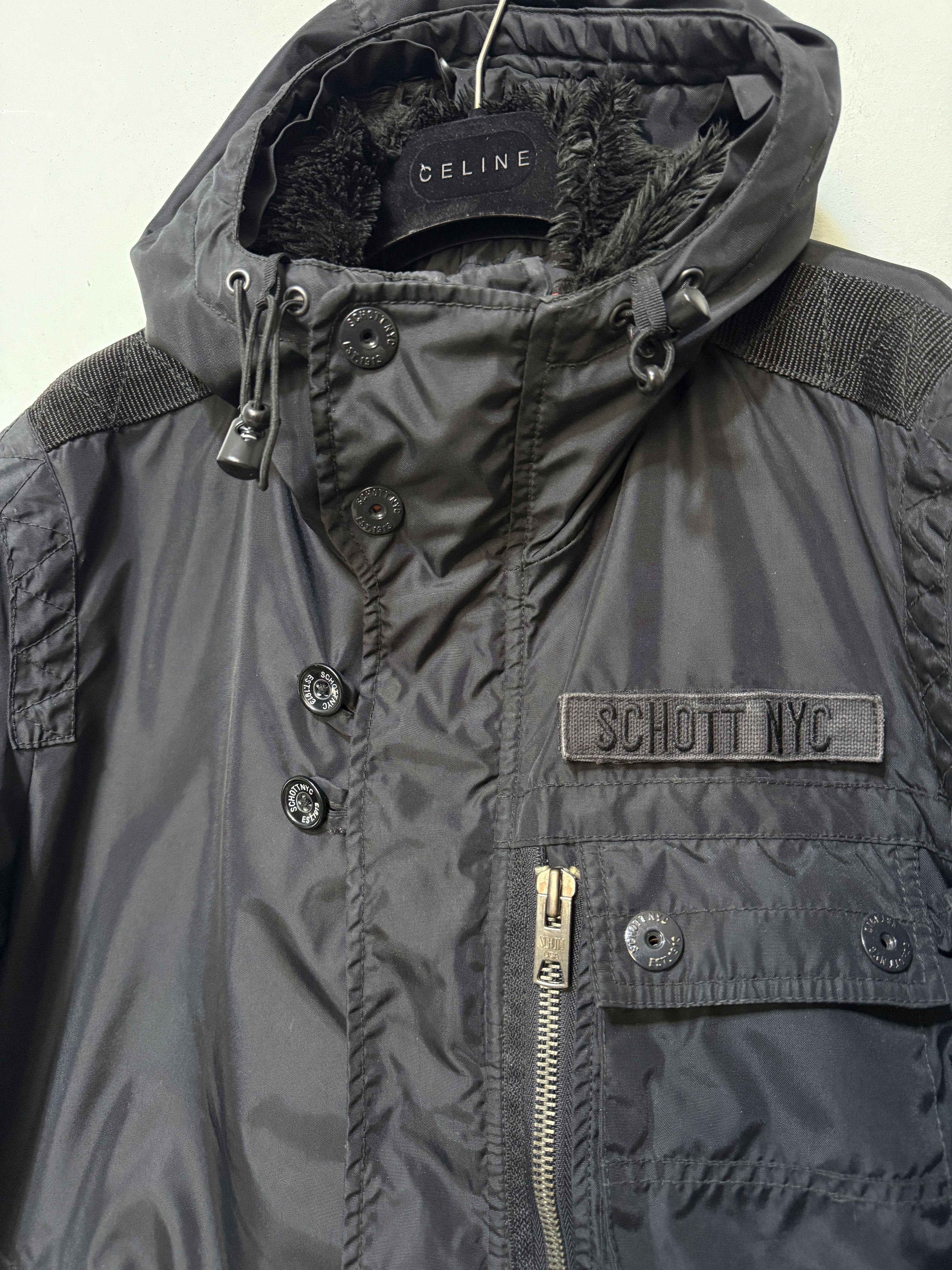 Schott Schott bomber military hooded jacket puffer size xl Size US XL / EU 56 / 4 - 4 Thumbnail