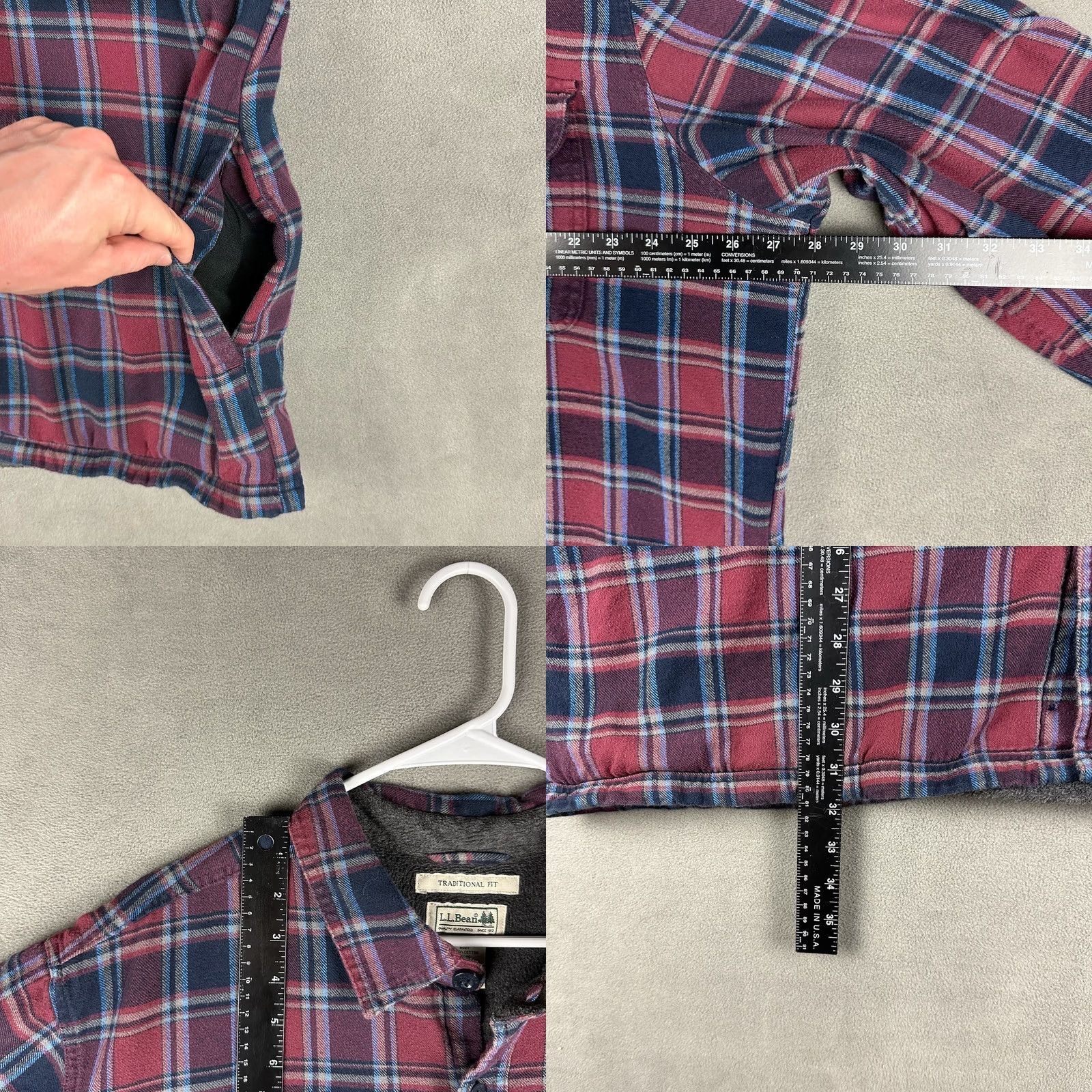 Vintage LL Bean Shirt XL Red Plaid Fleece-Lined Button-Up Shacket Men’s Casual Size US XL / EU 56 / 4 - 8 Thumbnail