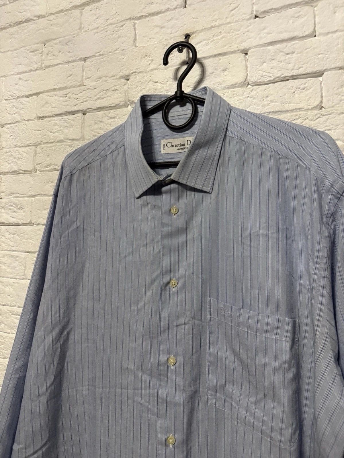 Christian Dior Monsieur Vintage Christian Dior Monsieur Paris Striped Shirt Size US XL / EU 56 / 4 - 2 Thumbnail