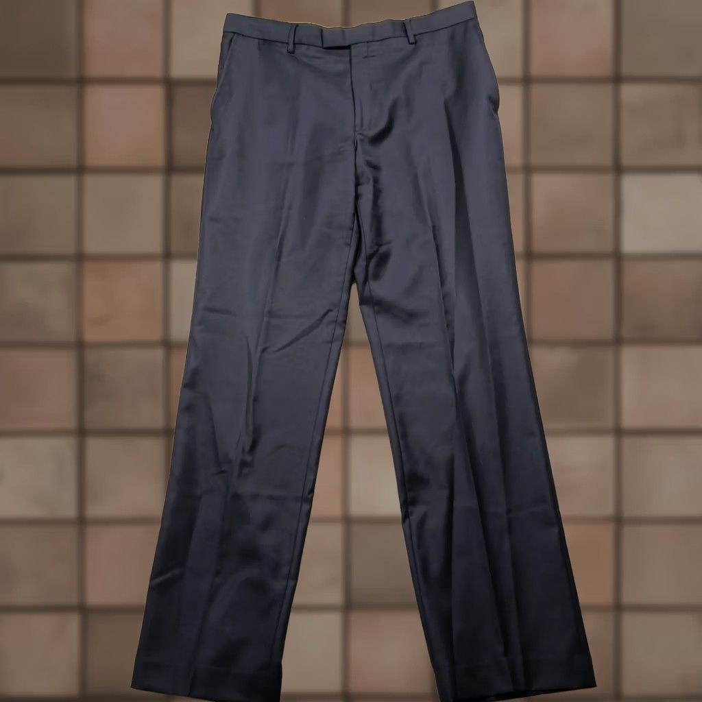 Vintage T.M.Lewin Dress Pants 34R Navy Pure New Wool Tailored Fit London Size US 34 / EU 50 - 1 Thumbnail