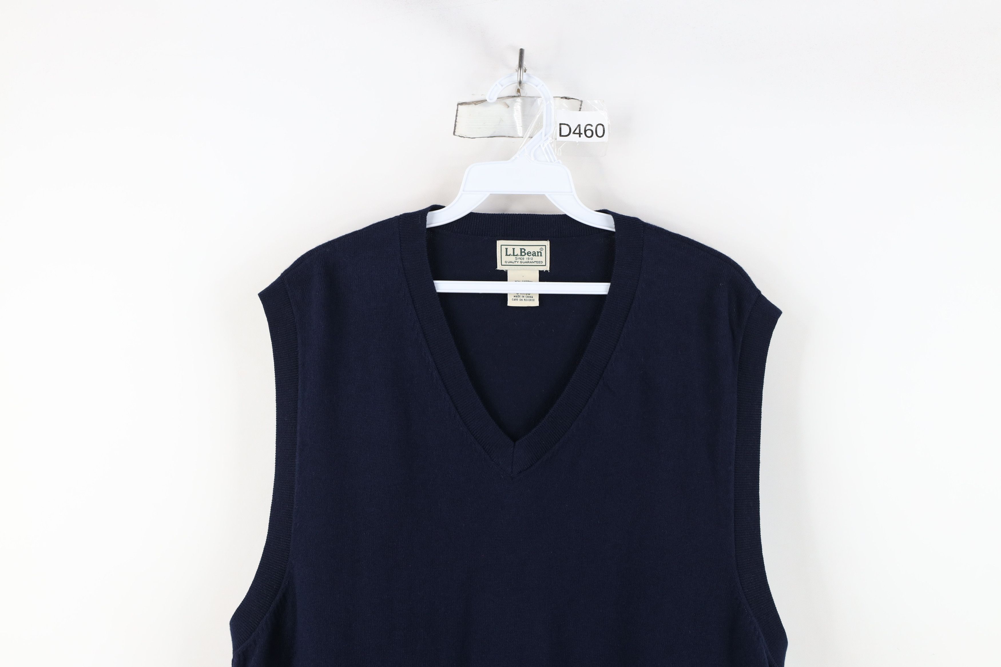 L.L. Bean × Vintage Vintage LL Bean Cashmere Knit V-Neck Sweater Vest Blue Size US XL / EU 56 / 4 - 2 Thumbnail