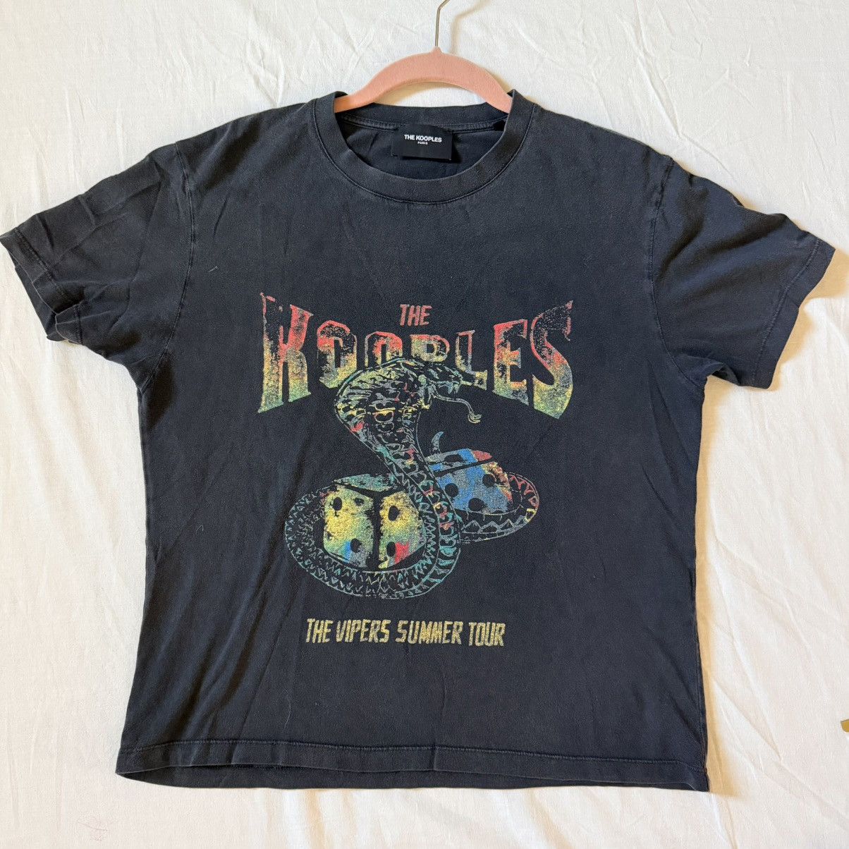 The Kooples The Kooples Vipers Tour Graphic Tee Black Distressed Size S / US 4 / IT 40 - 2 Thumbnail