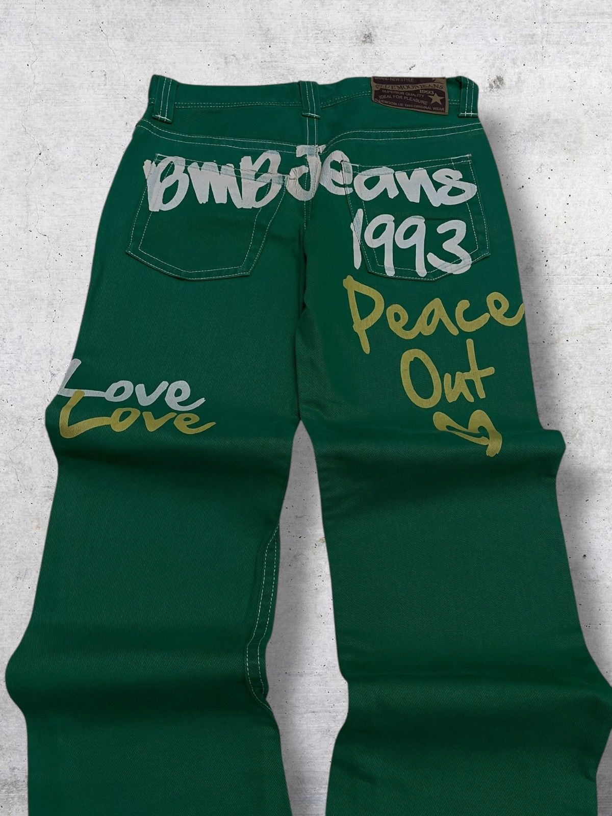 VINTAGE BLUE MOON OG JAPAN STREETWEAR PEACE OUT ERD DENIM