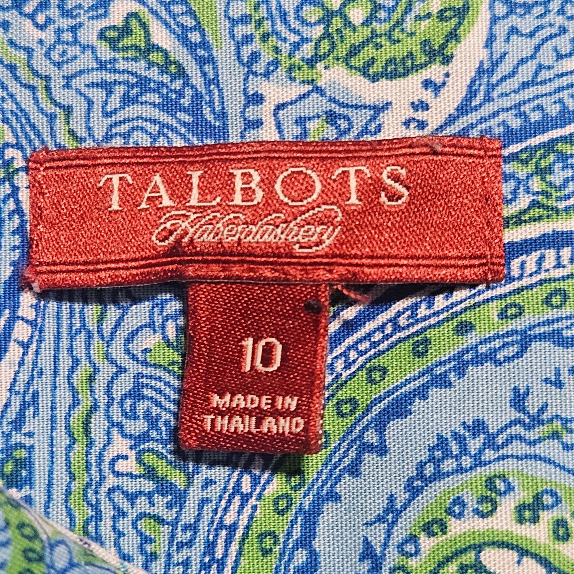 Talbots Talbots Women's Paisley Button Front Shirt Blue/Green 10 Pre Size L / US 10 / IT 46 - 4 Thumbnail