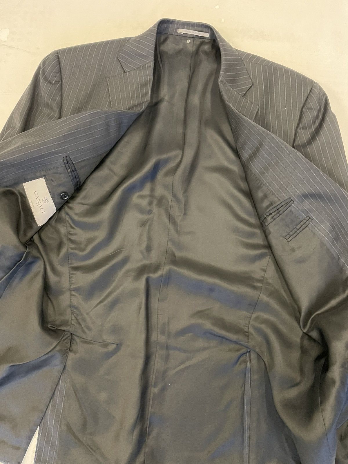 Canali Striped Wool Suit Size 42L - 9 Thumbnail