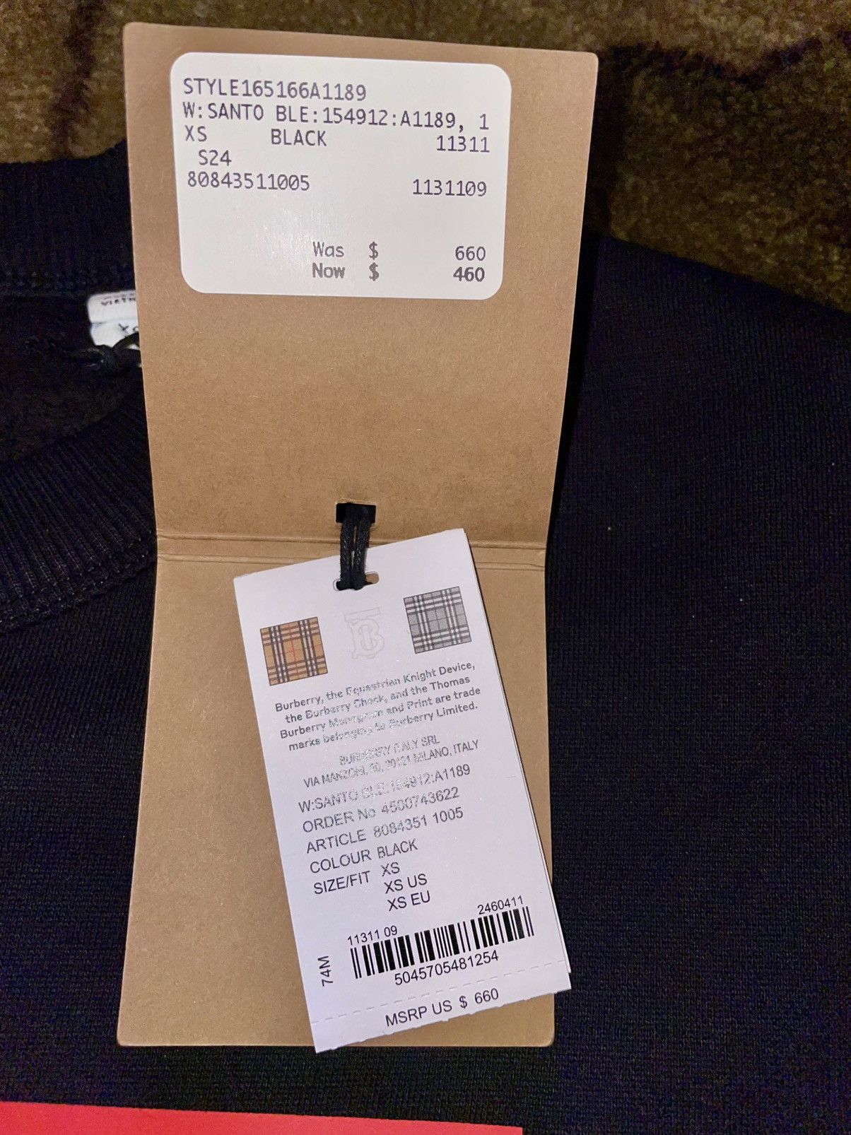 Burberry Burberry Santo Logo Print Crew Neck Woman’s Size XS New! Size XS / US 0-2 / IT 36-38 - 4 Thumbnail