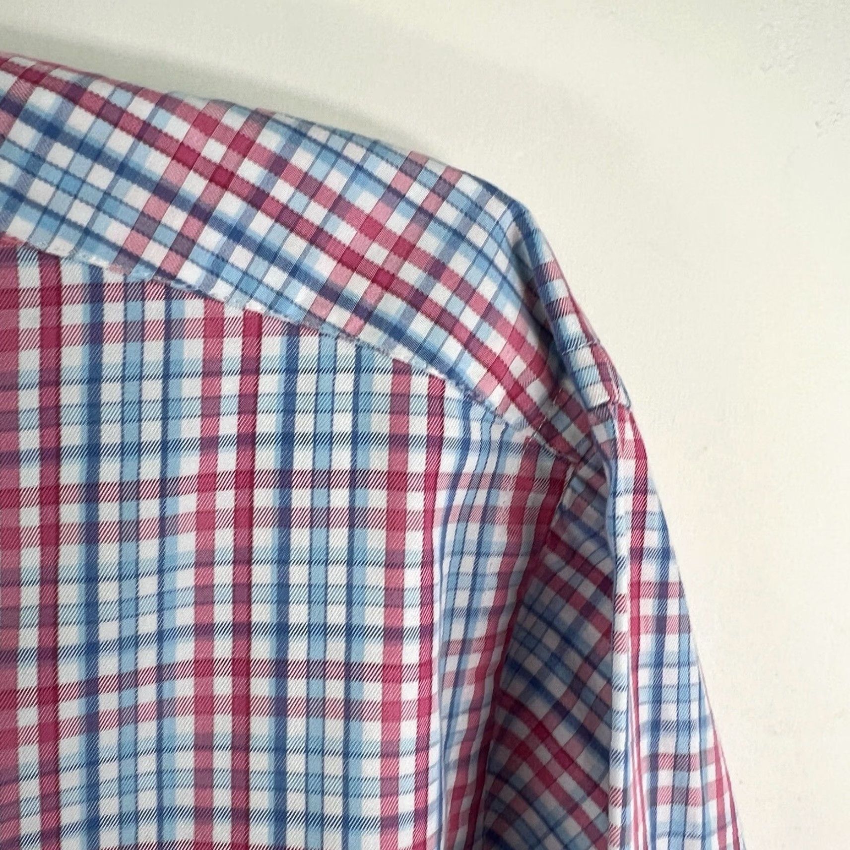 Peter Millar Peter Millar Shirt Mens XL Button-Up Long Sleeve Blue Red White Check Casual Preppy 54in Chest Mens Size US XL / EU 56 / 4 - 2 Thumbnail