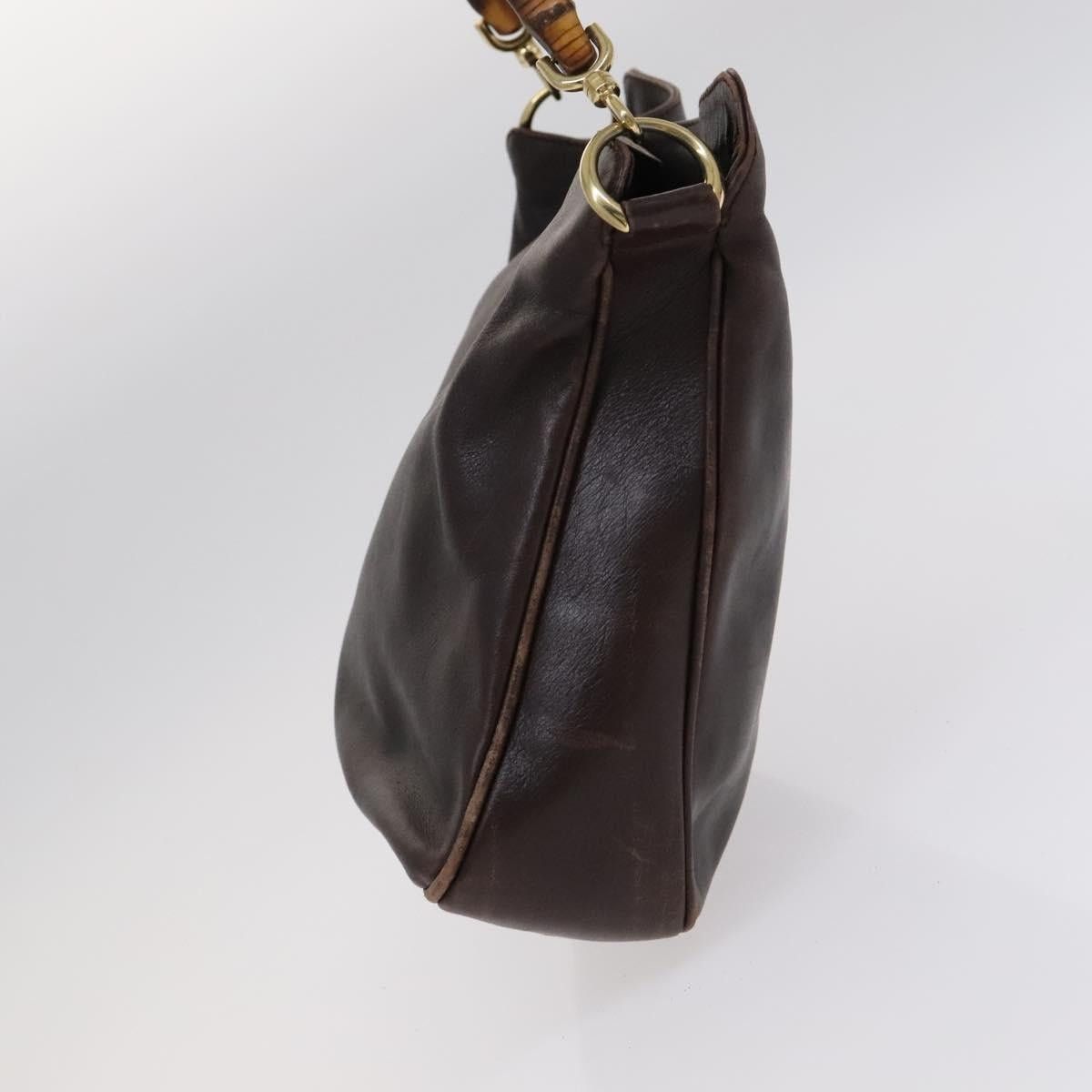 Gucci GUCCI Bamboo Handbag Leather Brown Gold 001 1705 001 1705 Size ONE SIZE - 4 Thumbnail