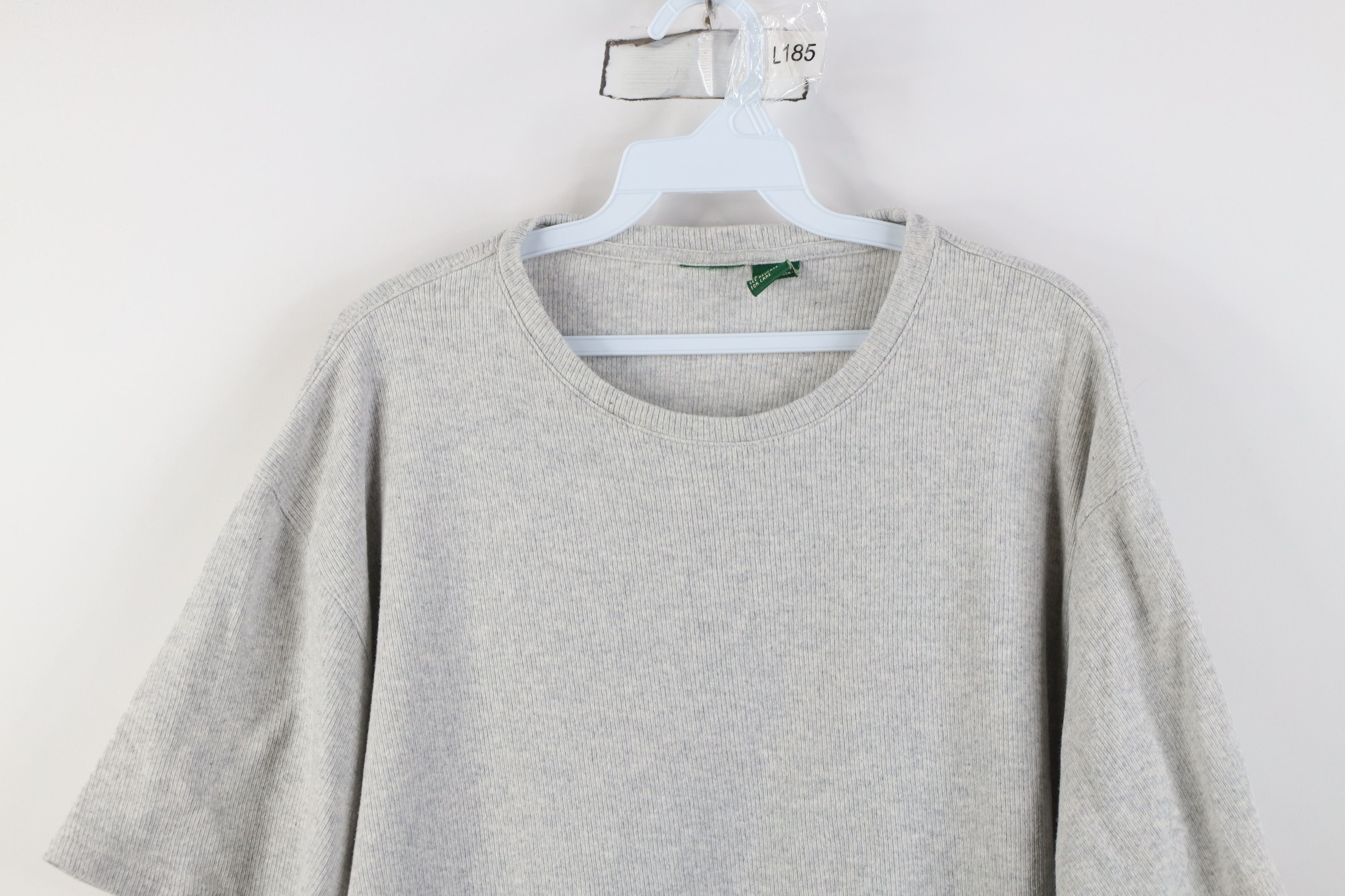 Vintage Vintage 90s Streetwear Boxy Fit Ribbed Knit T-Shirt Gray Size US XL / EU 56 / 4 - 2 Thumbnail