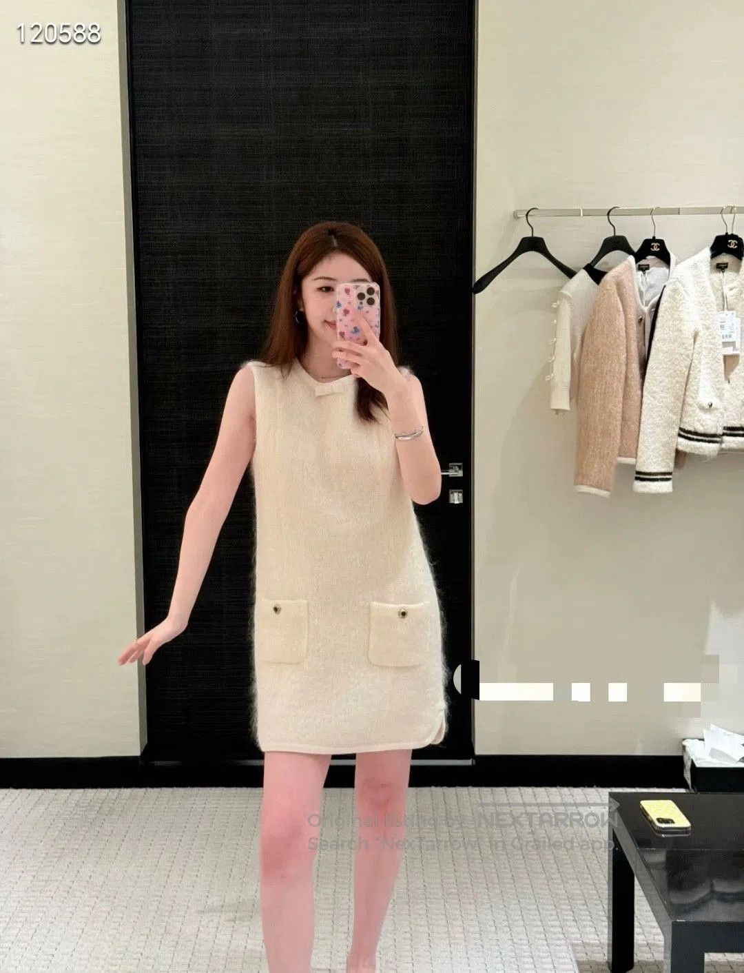 Chanel Chanel 25N Bow Plush Sleeveless Dress. Size M / US 6-8 / IT 42-44 - 7 Thumbnail