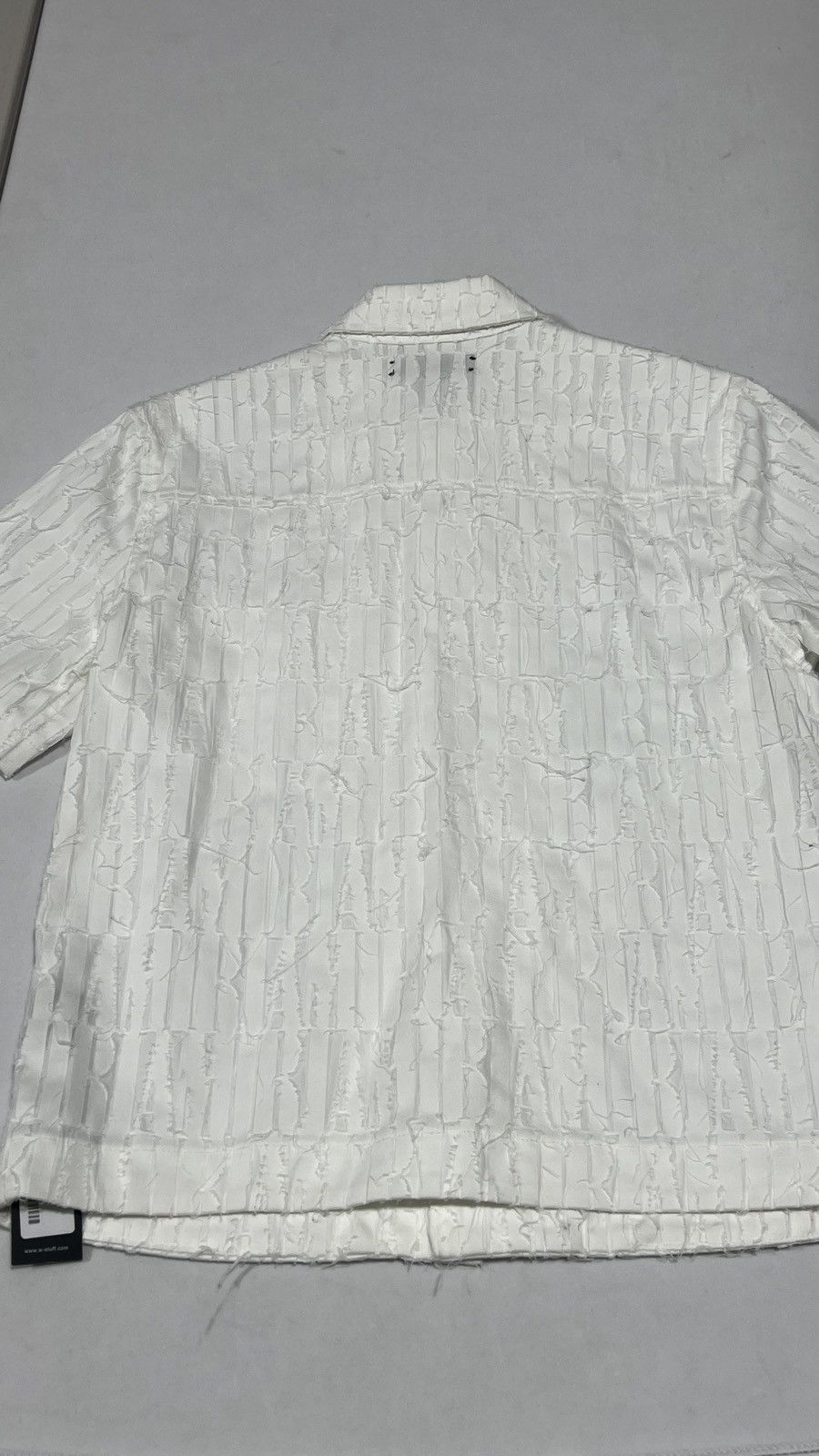 Amiri Amiri Logo Frayed White Button Up Size US S / EU 44-46 / 1 - 8 Thumbnail