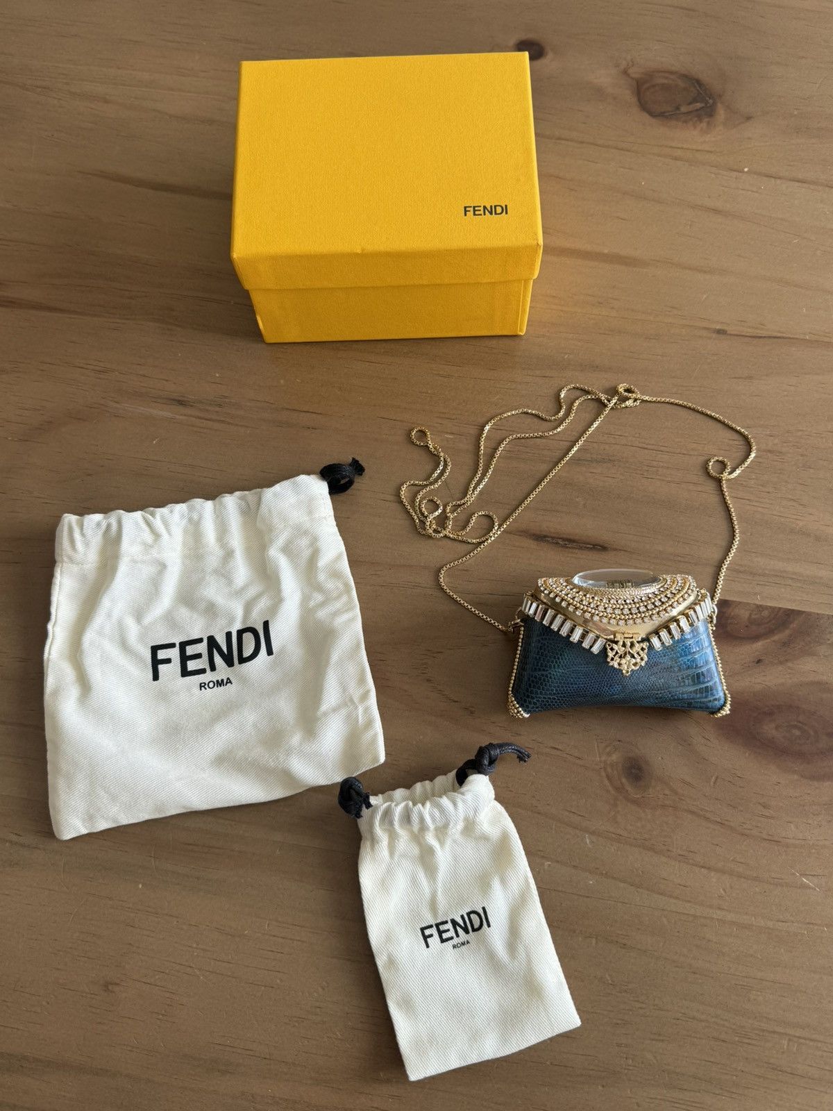 Fendi Vintage Fendi Mini Alligator Purse with Swarovski Crystals Size ONE SIZE - 2 Thumbnail