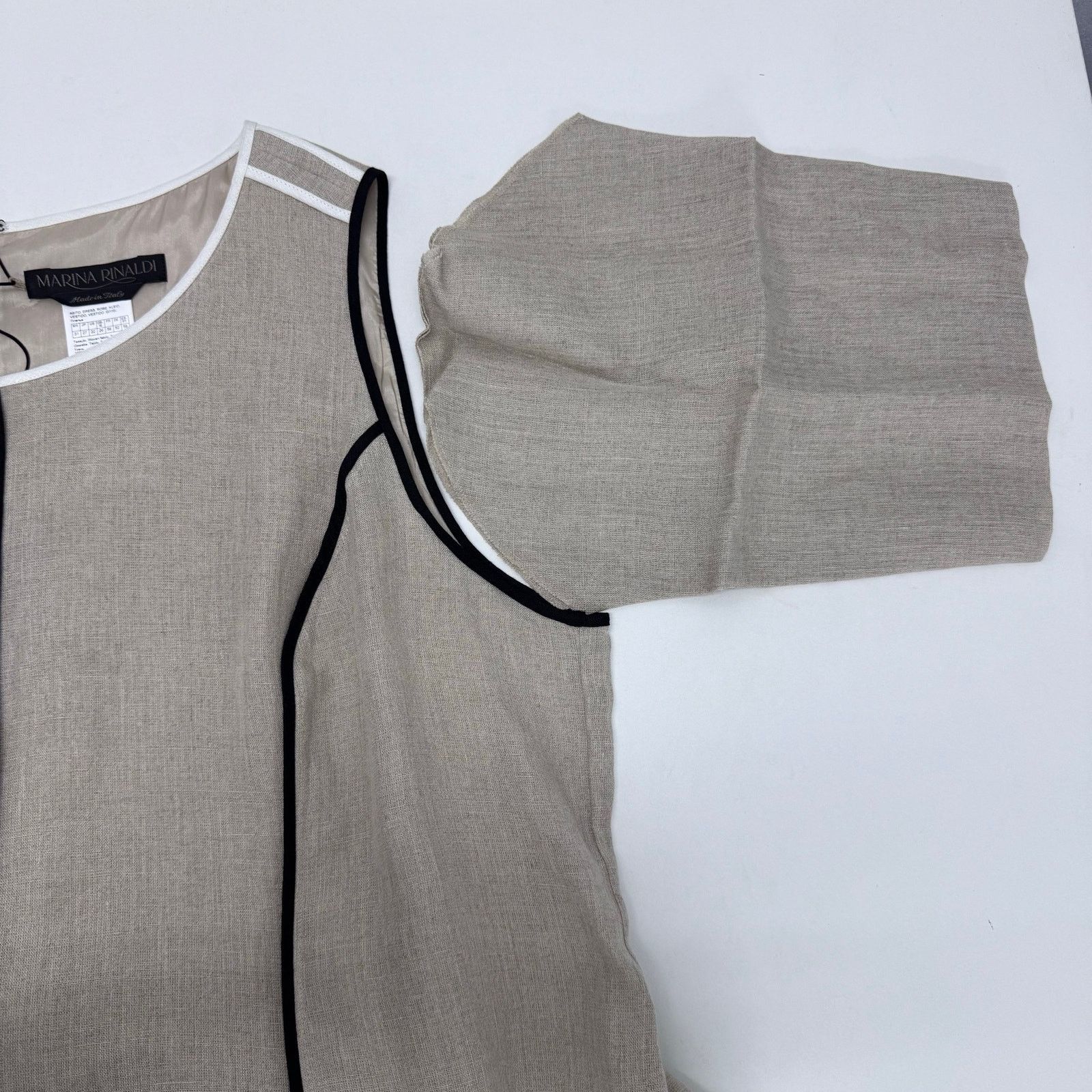 Marina Rinaldi Marina Rinaldi Linen Midi Dress Contrast Seamed PLUS sz 22 Size 3XL / US 20-22 - 7 Thumbnail