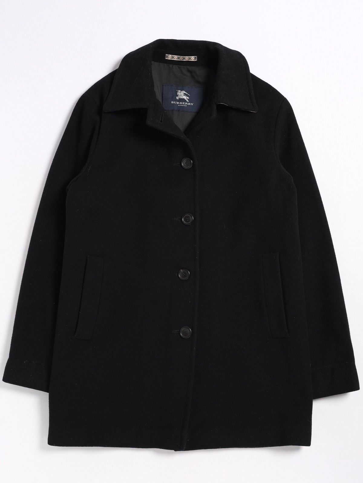 Burberry Burberry London Vintage Cashmere Wool Black Coat Nova Check Size M / US 6-8 / IT 42-44 - 1 Thumbnail