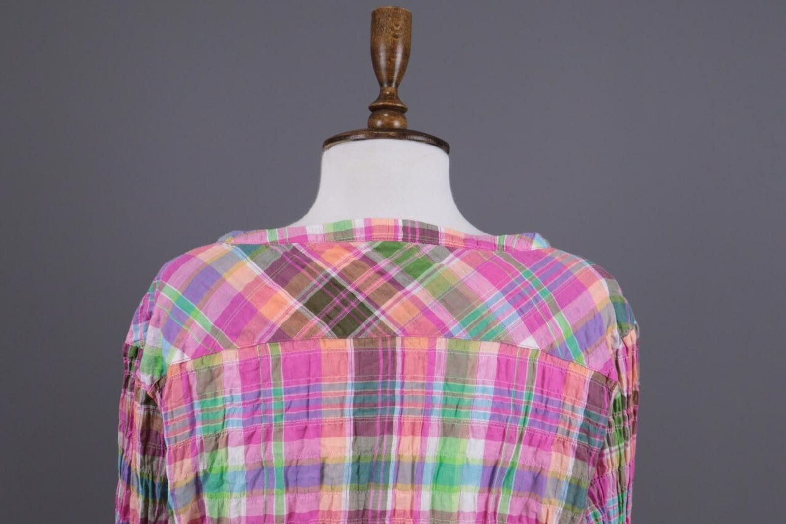 Designer Emily Van Den Bergh Multicolor Henley Check Shirt Size 46 Size M / US 6-8 / IT 42-44 - 10 Thumbnail