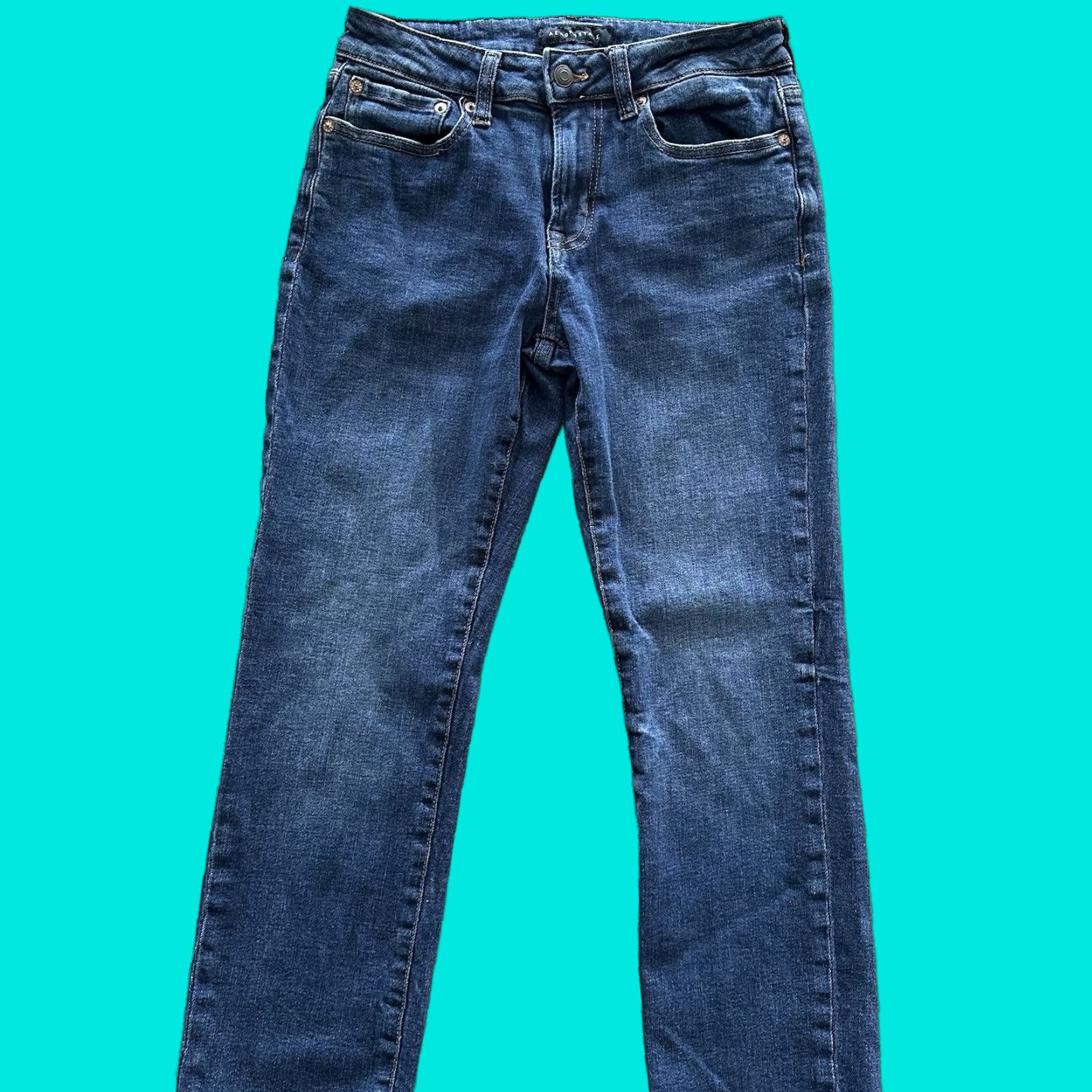 Vintage VINTAGE Aéropostale Jeans Women’s 28 Straight Denim Blue Slim Stretch Mid Rise 27in Inseam 27in Womens Jeans Size 28" / US 6 / IT 42 - 1 Thumbnail