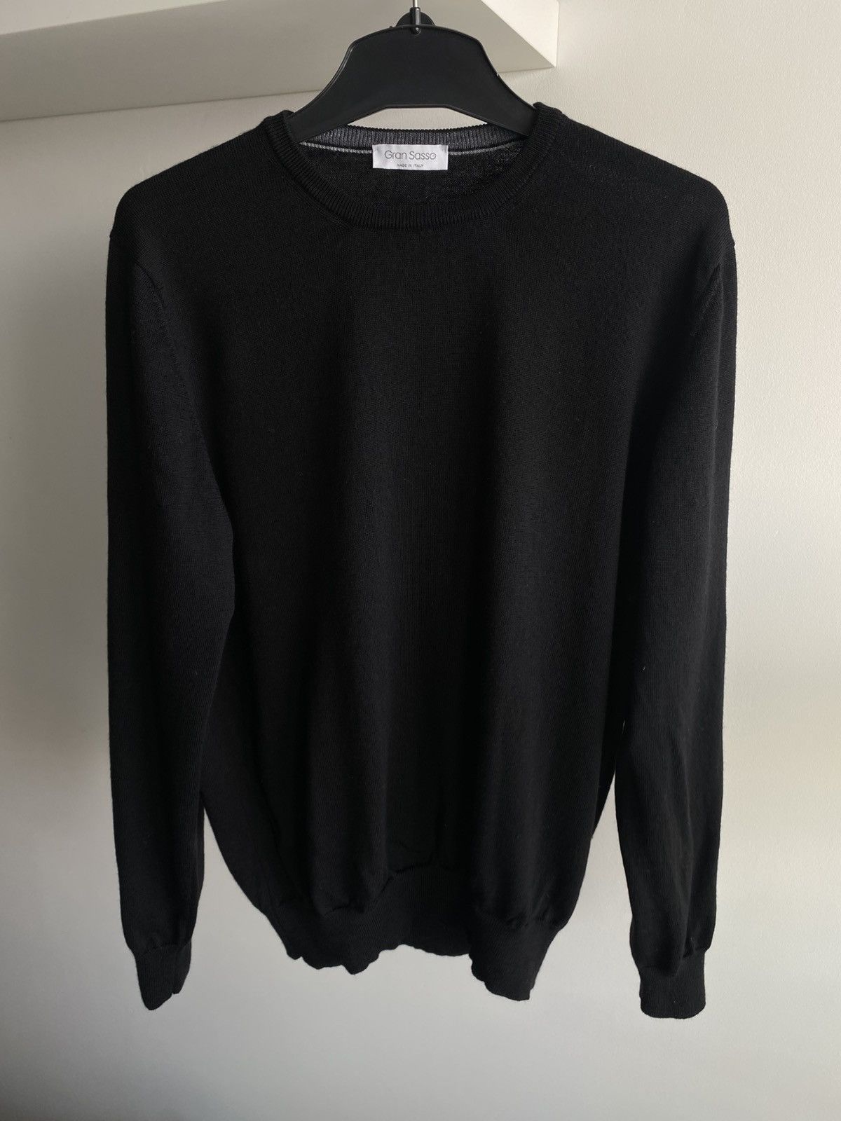 Gran Sasso Gran Sasso Virgin Wool Black Knit Sweater luxury designer Size US L / EU 52-54 / 3 - 1 Thumbnail