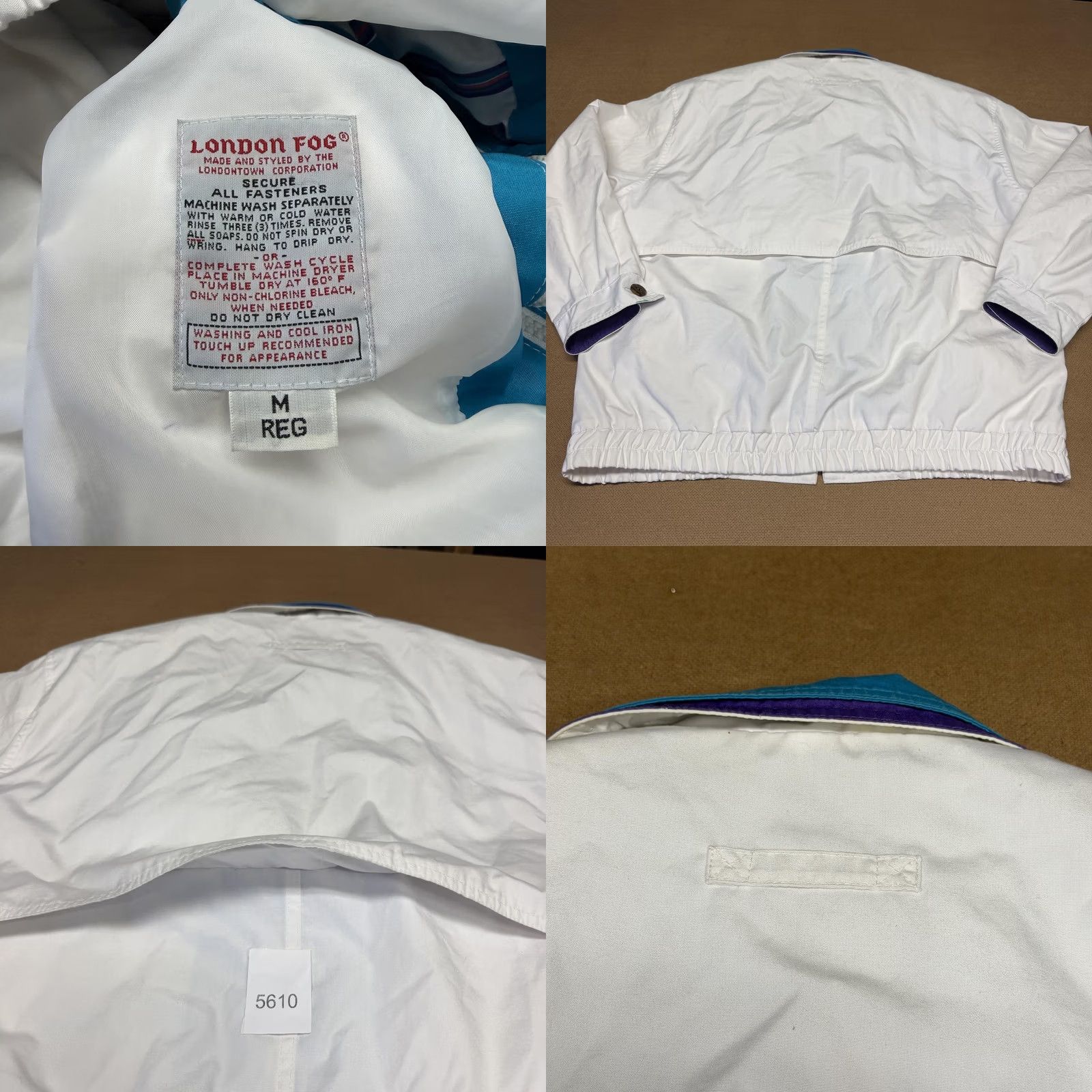 London Fog VINTAGE London Fog Jacket Mens M White Windbreaker Elastic Waist Short Length Size US M / EU 48-50 / 2 - 9 Thumbnail