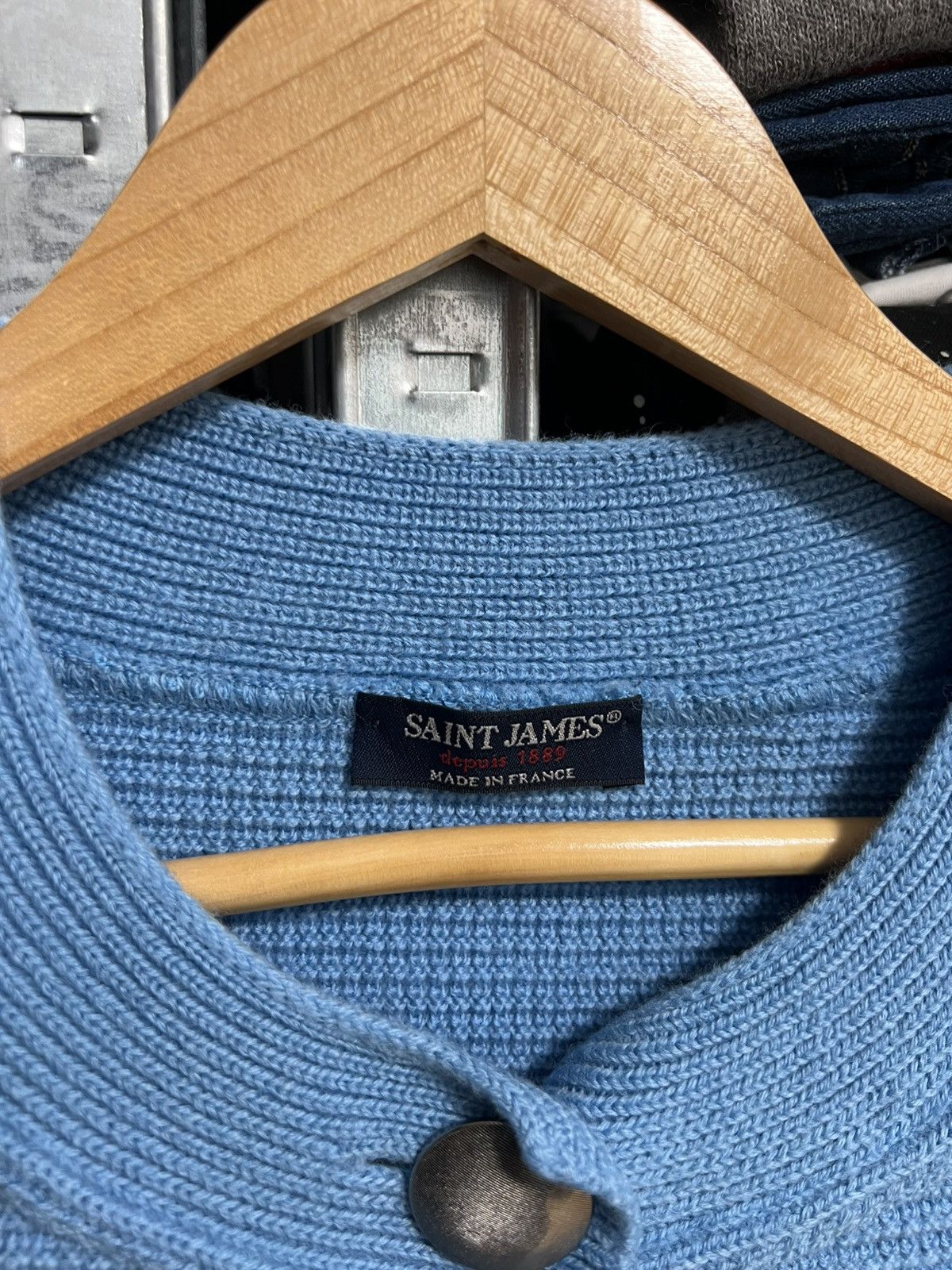Saint James Vintage Saint James Size 10 Knitted Button Cardigan Sweater Size L / US 10 / IT 46 - 4 Thumbnail