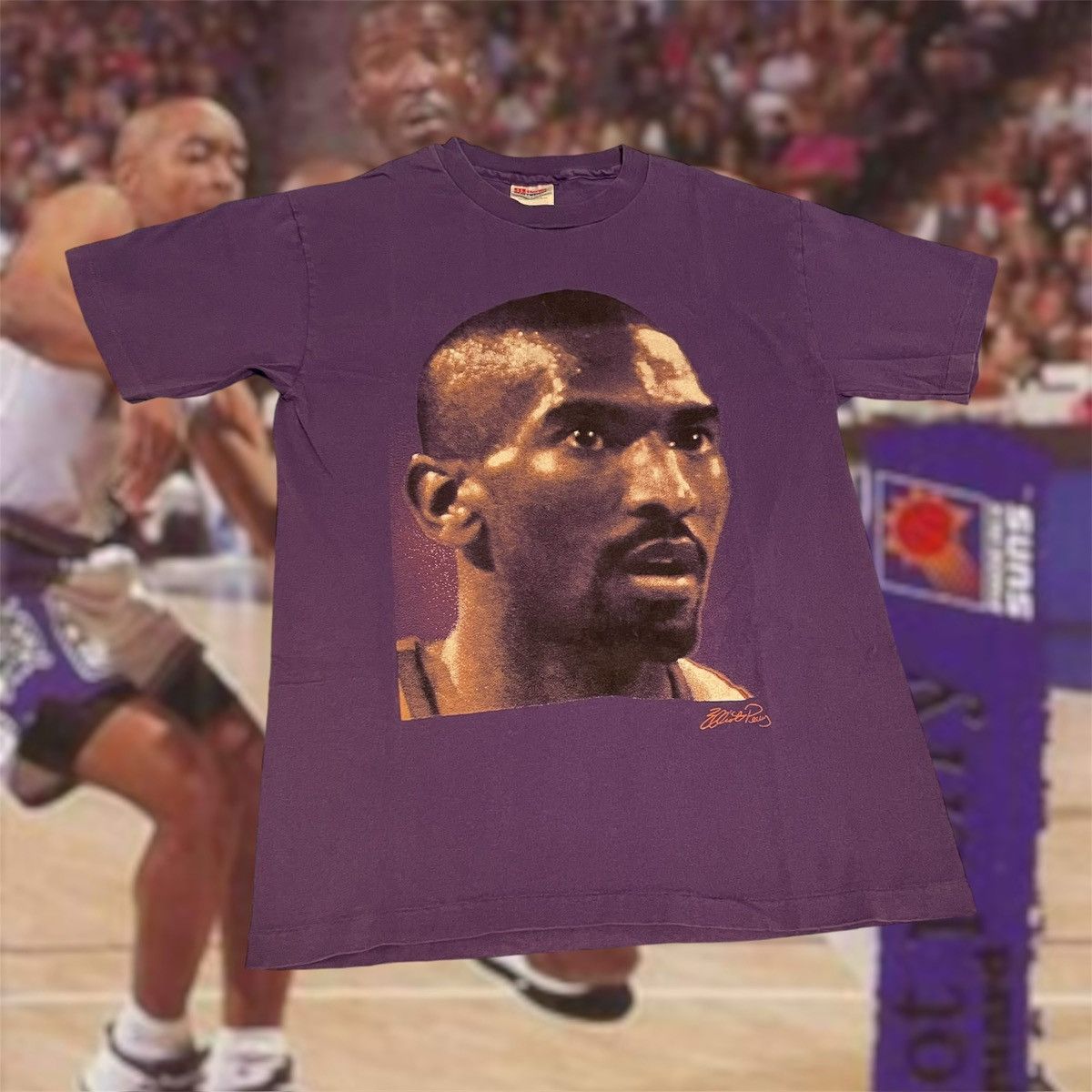 NBA × Vintage Vintage 90s NBA Elliot Perry Phoenix Suns Basketball Tee Size US M / EU 48-50 / 2 - 1 Thumbnail