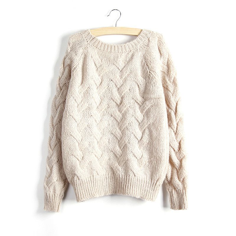 Japanese Brand O neck knitted women long sleeve sweater Size ONE SIZE - 2 Thumbnail