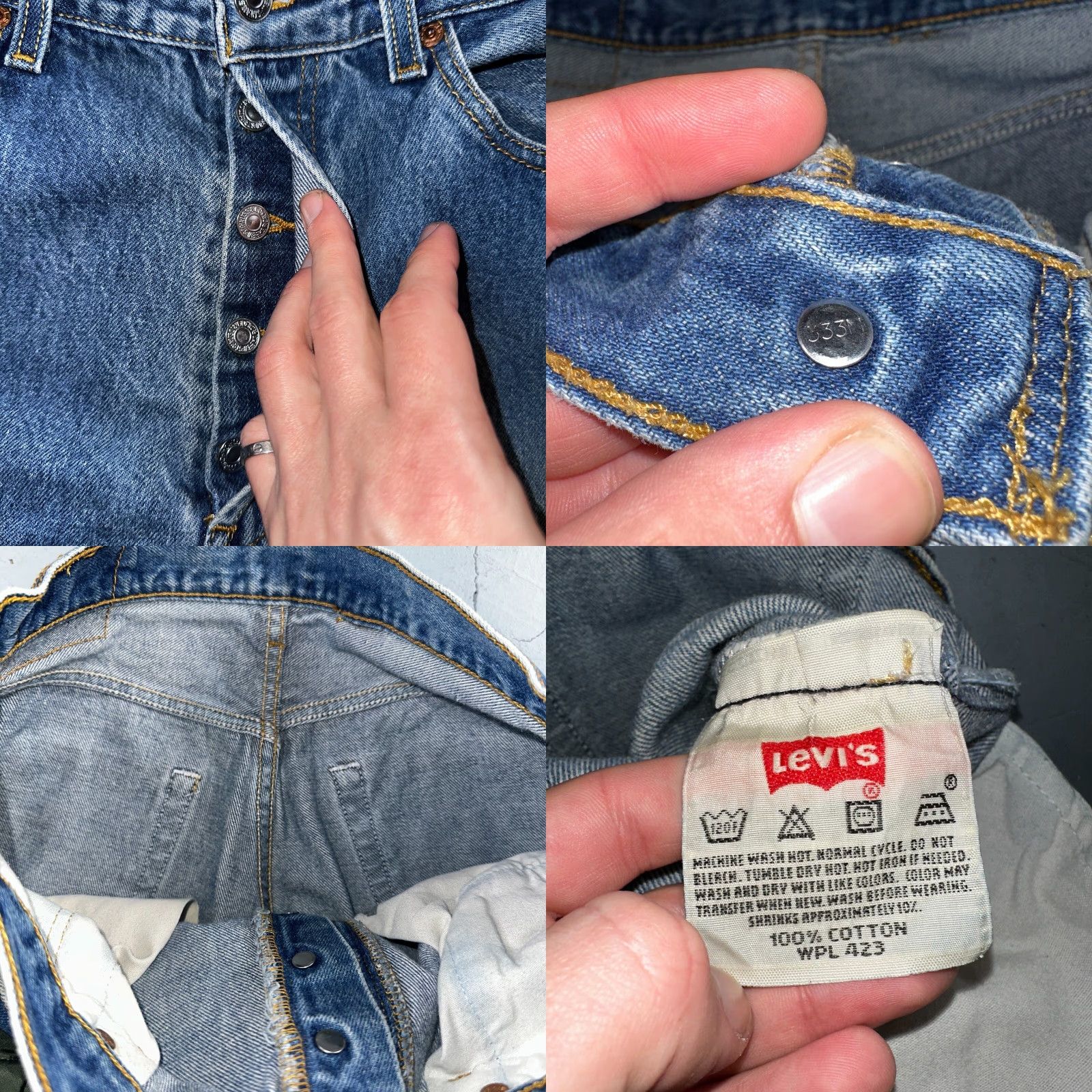 Levi's VINTAGE Levi's 501 Jeans Men 34x36 Blue 90s Straight Medium Wash 501 Series 90s Mens Jeans Size US 34 / EU 50 - 8 Thumbnail