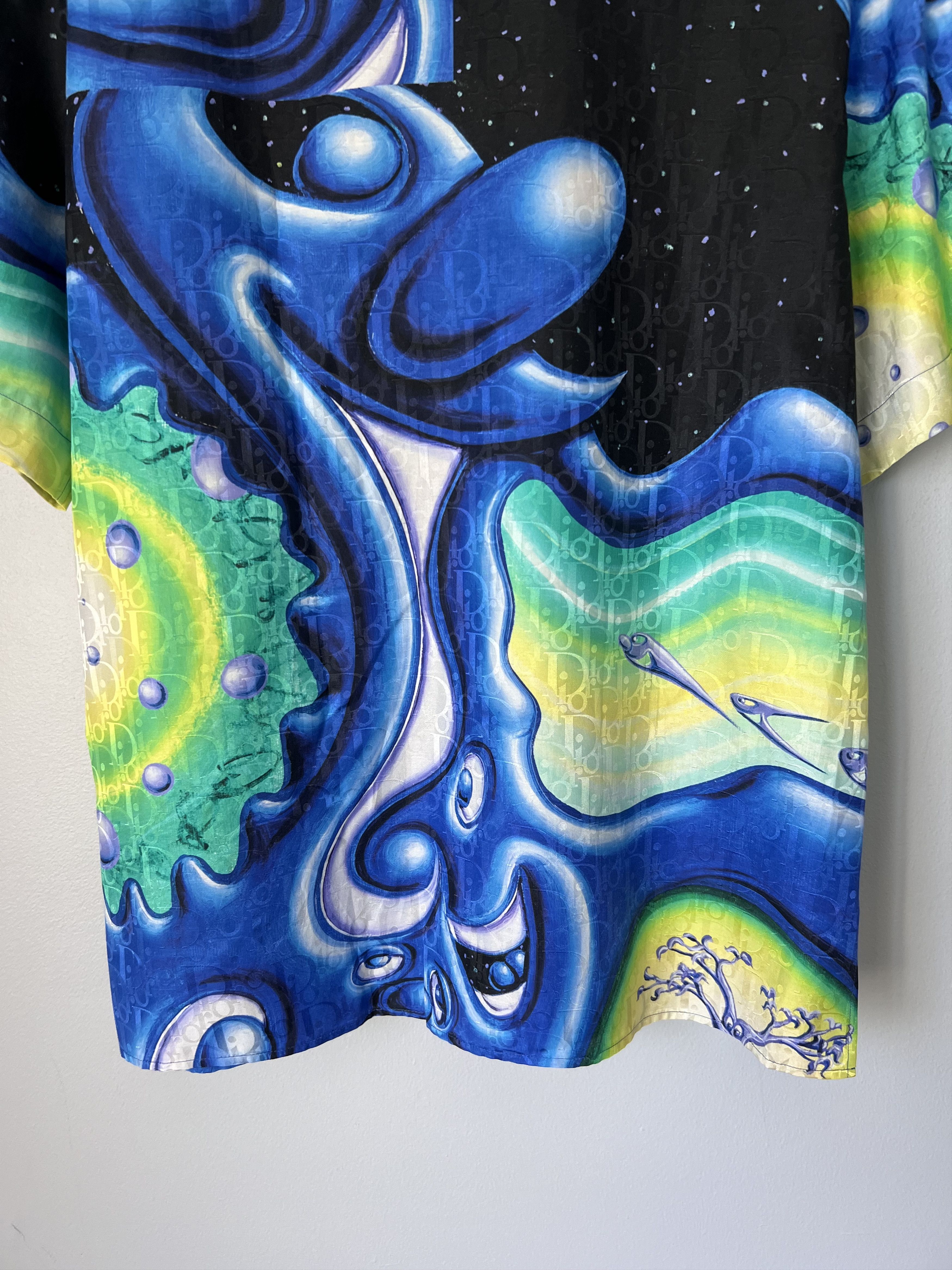 Dior Dior Kenny Scharf Oblique Logo Silk Shirt Size US M / EU 48-50 / 2 - 8 Thumbnail