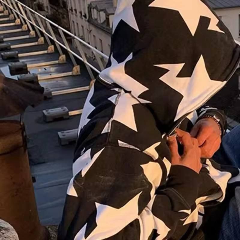 Japanese Brand × Vintage star zip-up hoodie Size US XL / EU 56 / 4 - 5 Thumbnail