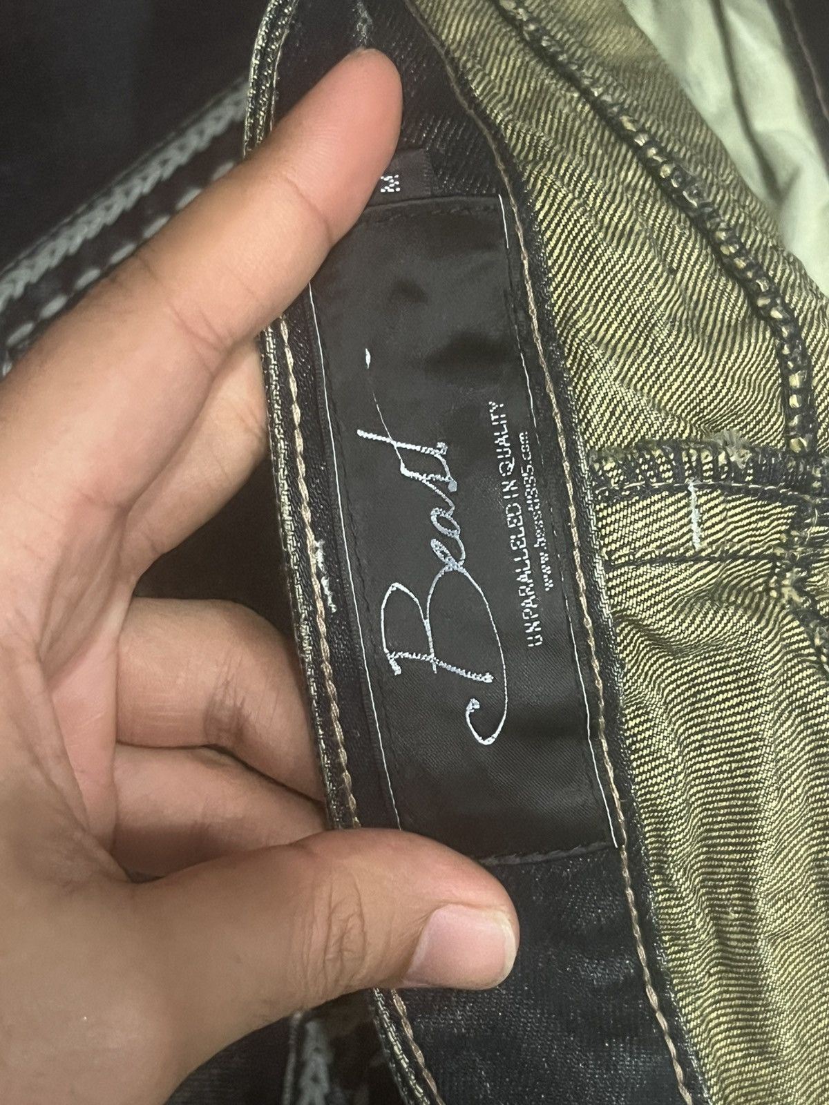 Tornado Mart Y2K Japan Beast Harajuku Style Heavy Honeycomb Dark Rip Jean Size 30" / US 8 / IT 44 - 16 Thumbnail