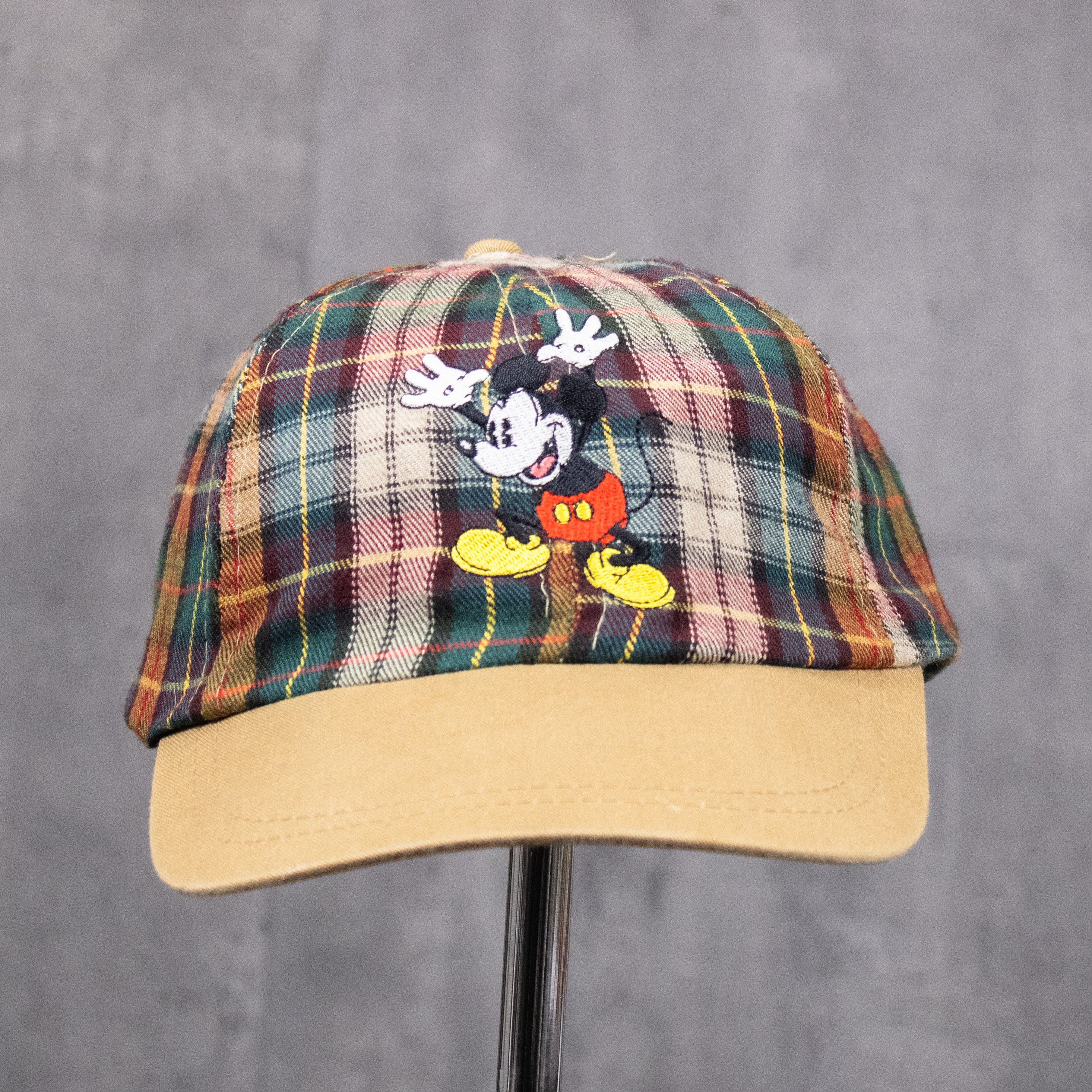 Disney × Mickey Mouse × Vintage Vintage 1990's Mickey Mouse Plaid Snapback Hat Size ONE SIZE - 1 Thumbnail