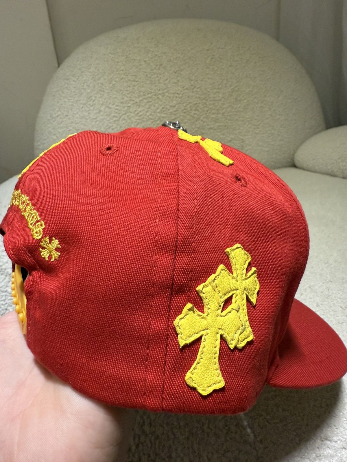 Chrome Hearts Chrome hearts cross yellow red hat Size ONE SIZE - 5 Thumbnail