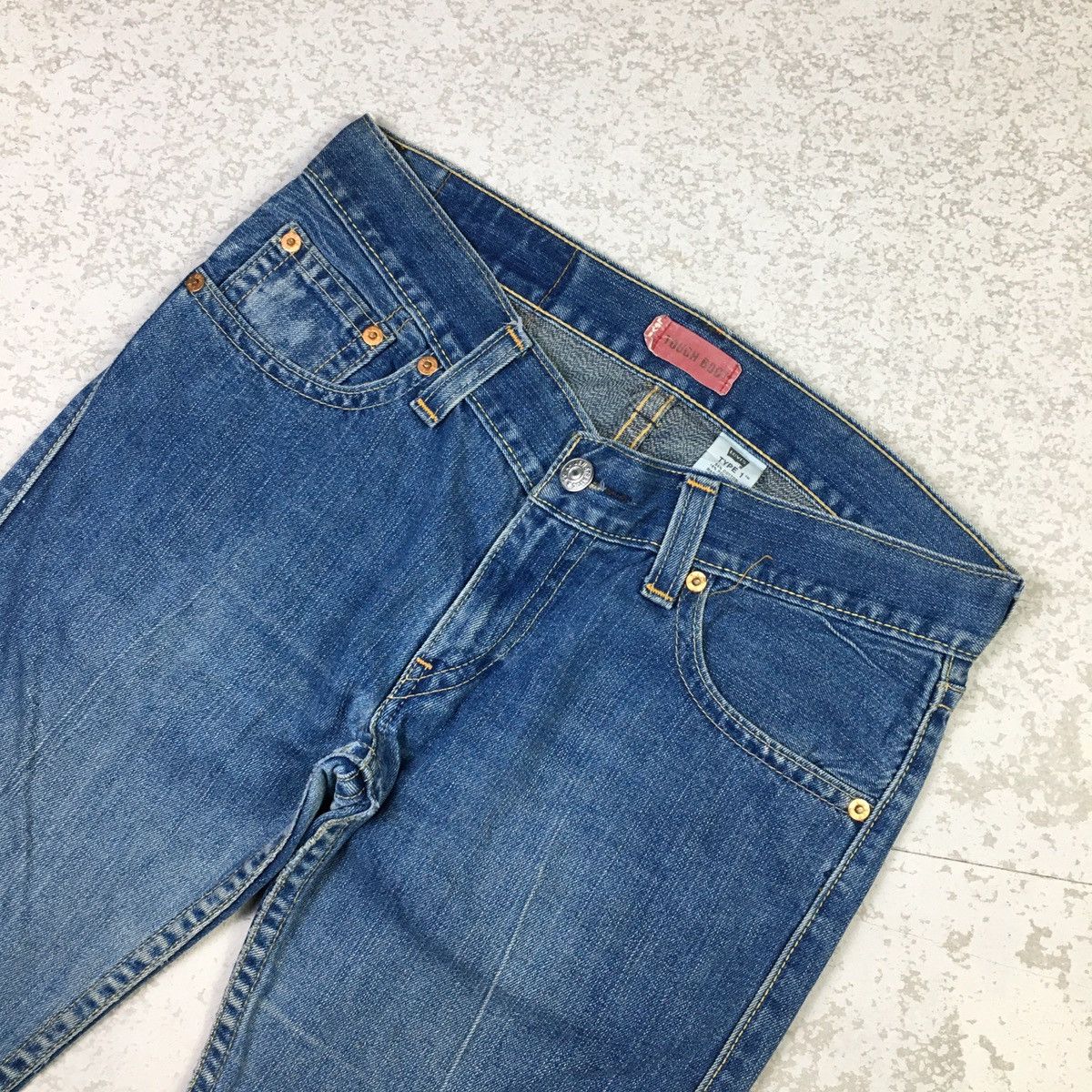 Levi's Crazy Levis Type 1 Twist Leg Tough Boot Flare Jeans Size US 36 / EU 52 - 5 Thumbnail