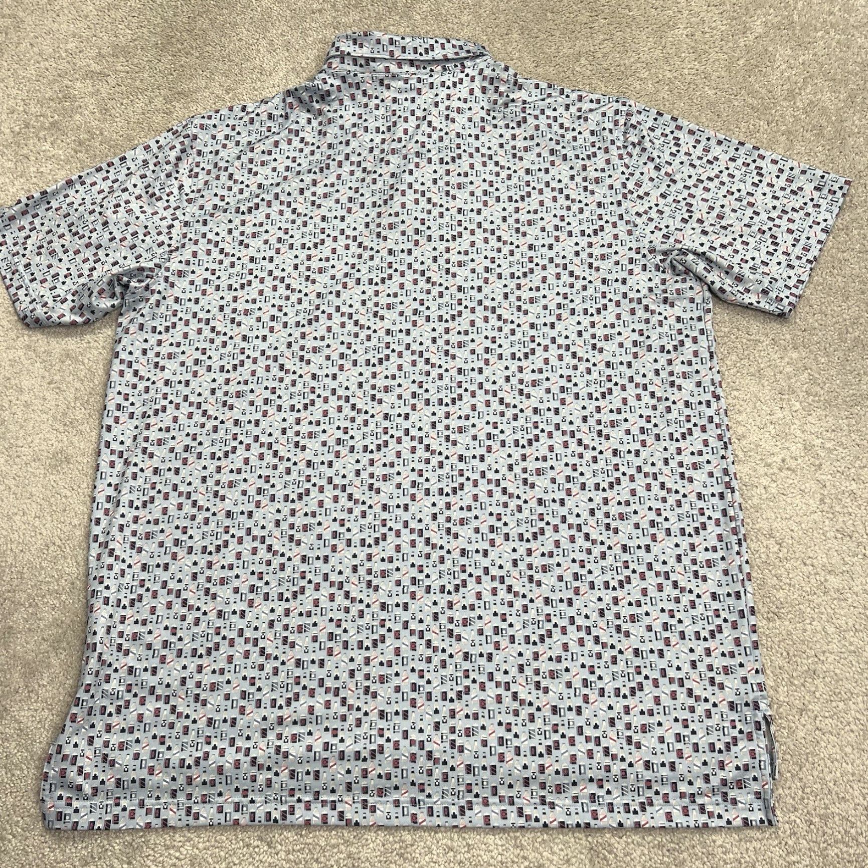 Peter Millar Peter Millar Polo Shirt Mens XL Blue Summer Comfort All Over Golf Bottle Drinks Polo Shirt OG Size US XL / EU 56 / 4 - 5 Thumbnail