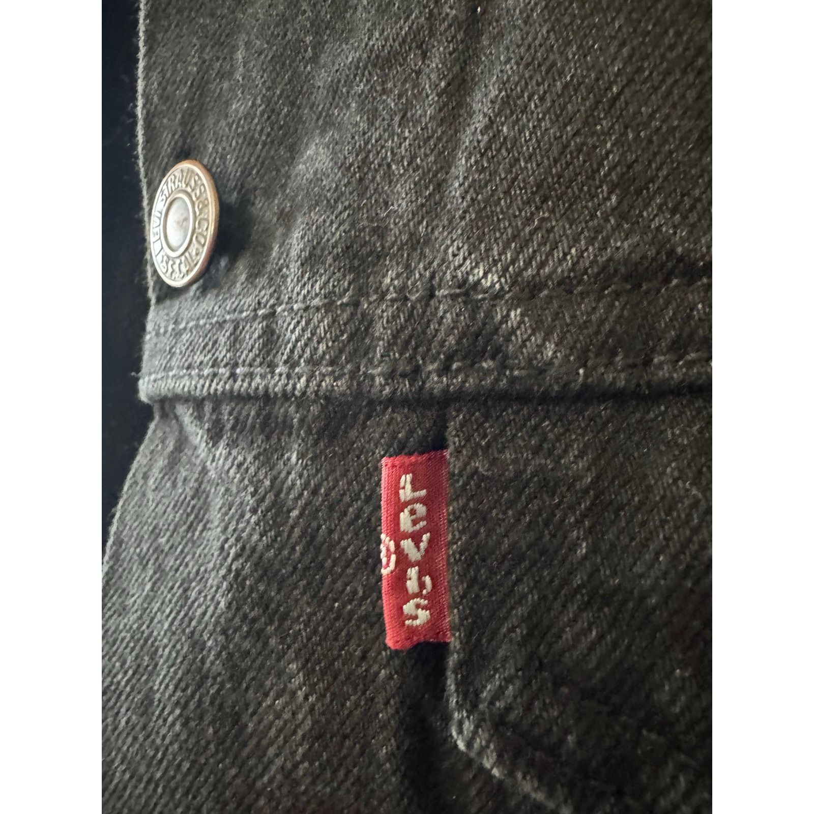 Levi's Levi’s Altered Trucker Black Cropped Denim Jacket Small Size S / US 4 / IT 40 - 3 Thumbnail