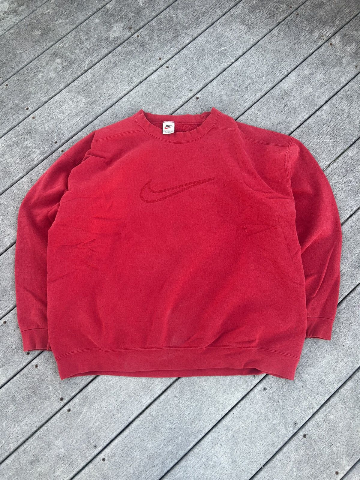 Nike × Vintage Vintage Nike red sweatshirt Size US L / EU 52-54 / 3 - 1 Thumbnail