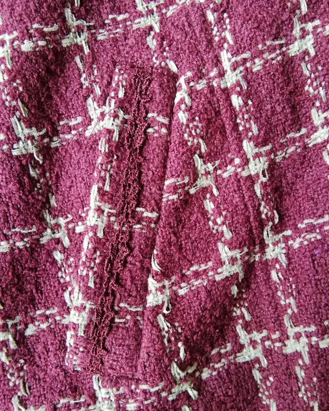 LIZ LISA Axes Femme Tweed Burgundy Lace Fur Cuff Jacket Japan Size S / US 4 / IT 40 - 3 Thumbnail
