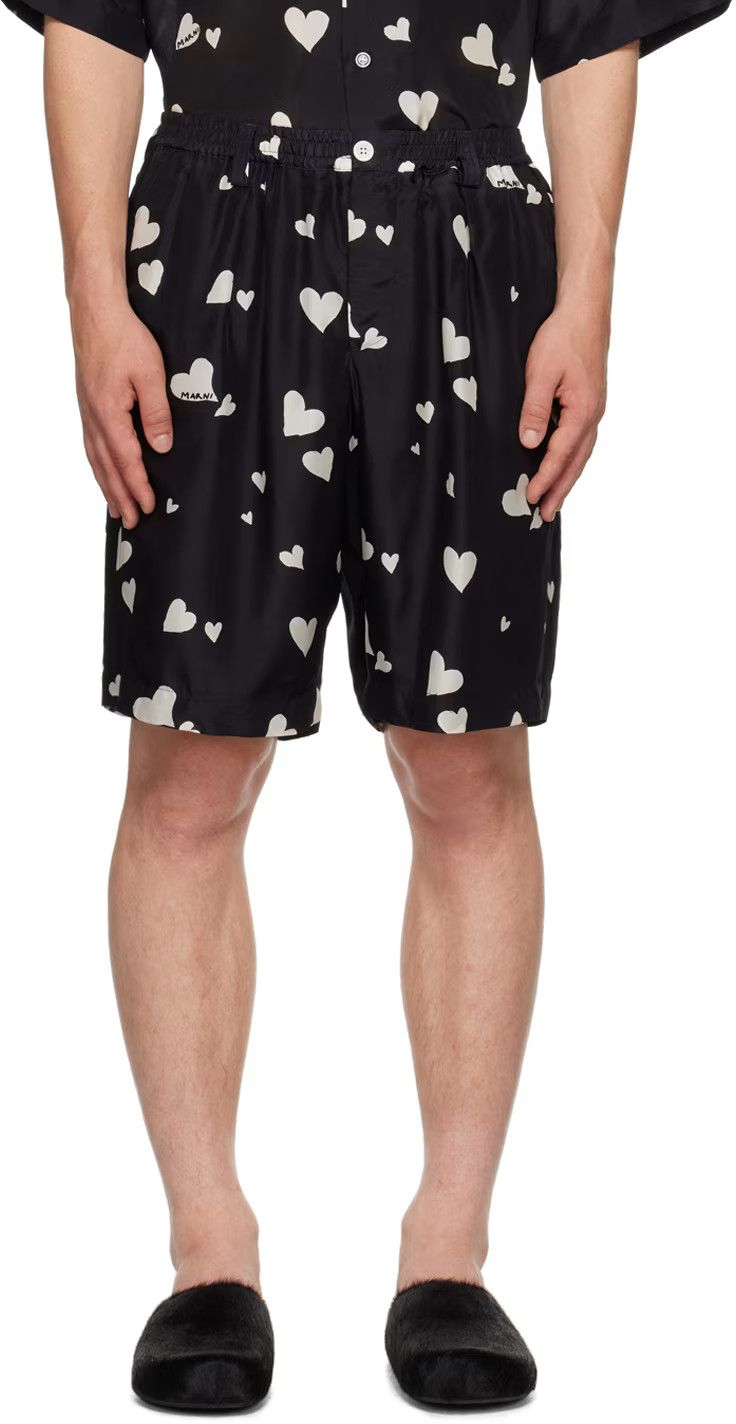 Marni o1w1db10125 Bunch Of Hearts Shorts in Black Size US 34 / EU 50 - 3 Thumbnail
