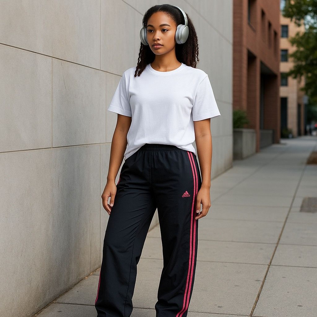 Adidas Adidas Black and Pink Track Pants Size 34" / US 12 / IT 48 - 1 Thumbnail