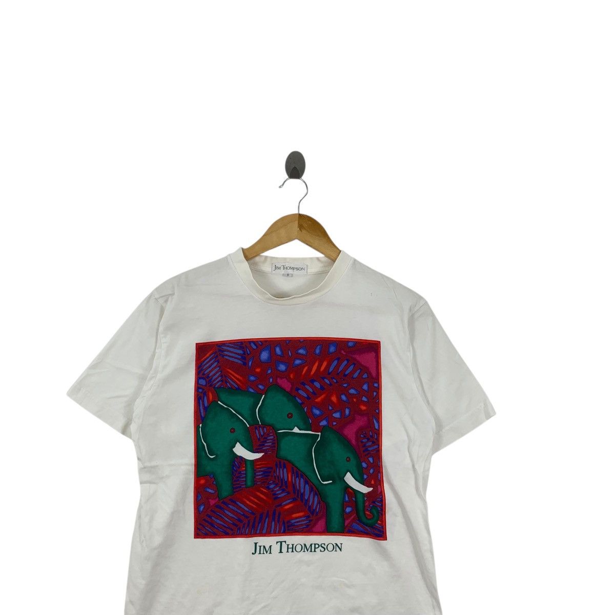 Jim Thompson Vintage JIM THOMPSON ARTWORK Elephant In The Wood Tee Shirt Size S / US 4 / IT 40 - 2 Thumbnail