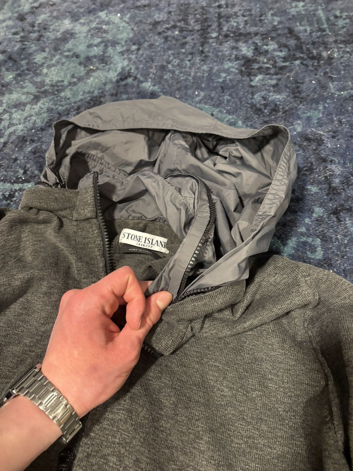 Other Vintage zip-up hoodie Stone Island hidden hood Size US L / EU 52-54 / 3 - 7 Thumbnail