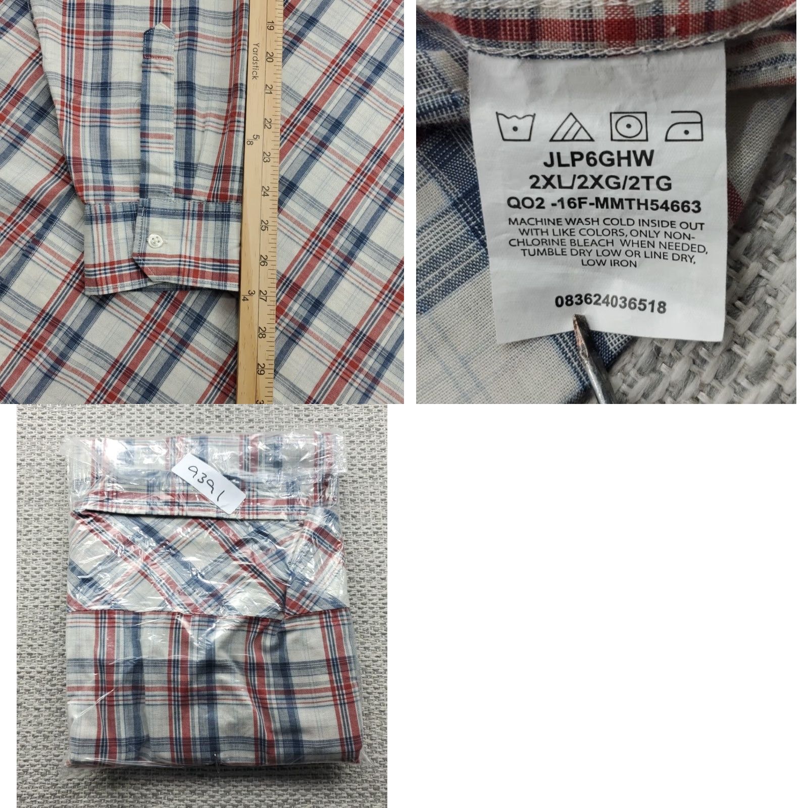 Wrangler VINTAGE Wrangler Jeans Western Shirt Mens 2XL Snap Up Plaid Long Sleeve Western Cowboy Shirt Men 2XL Plaid Size US XXL / EU 58 / 5 - 9 Thumbnail