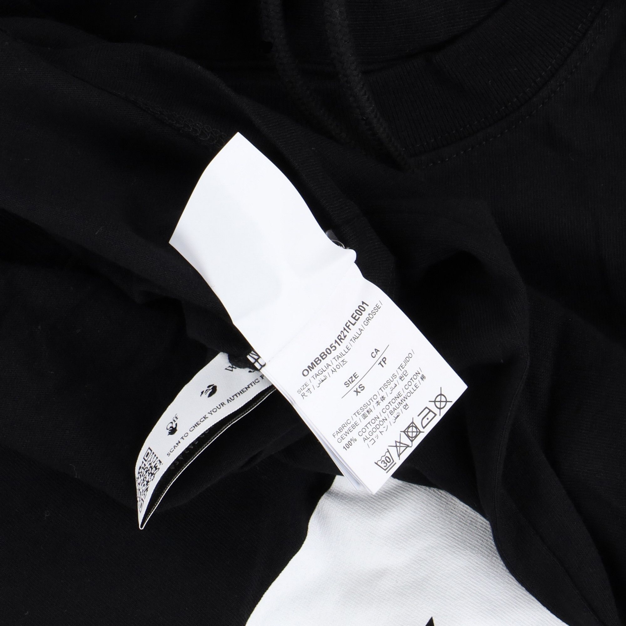 Off-White Black Mona Lisa Arrows Oversized Layered Tee Hoodie Size XS / US 0-2 / IT 36-38 - 7 Thumbnail