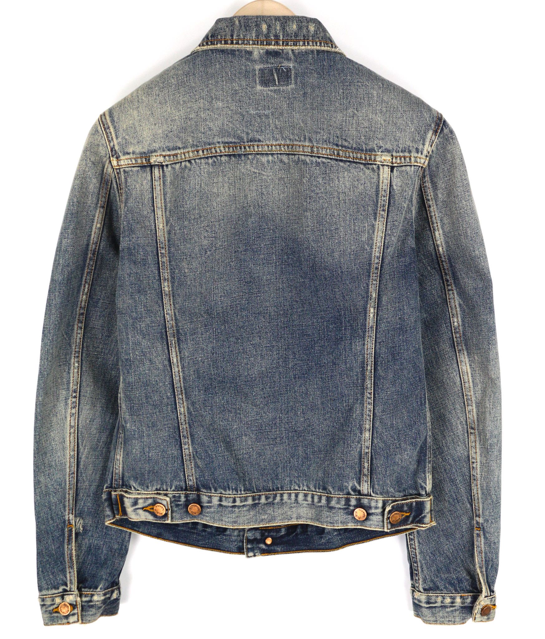 Nudie Jeans BILLY S Shimmering Indigo Washed Denim Polo Jacket 82492 Size US S / EU 44-46 / 1 - 2 Thumbnail