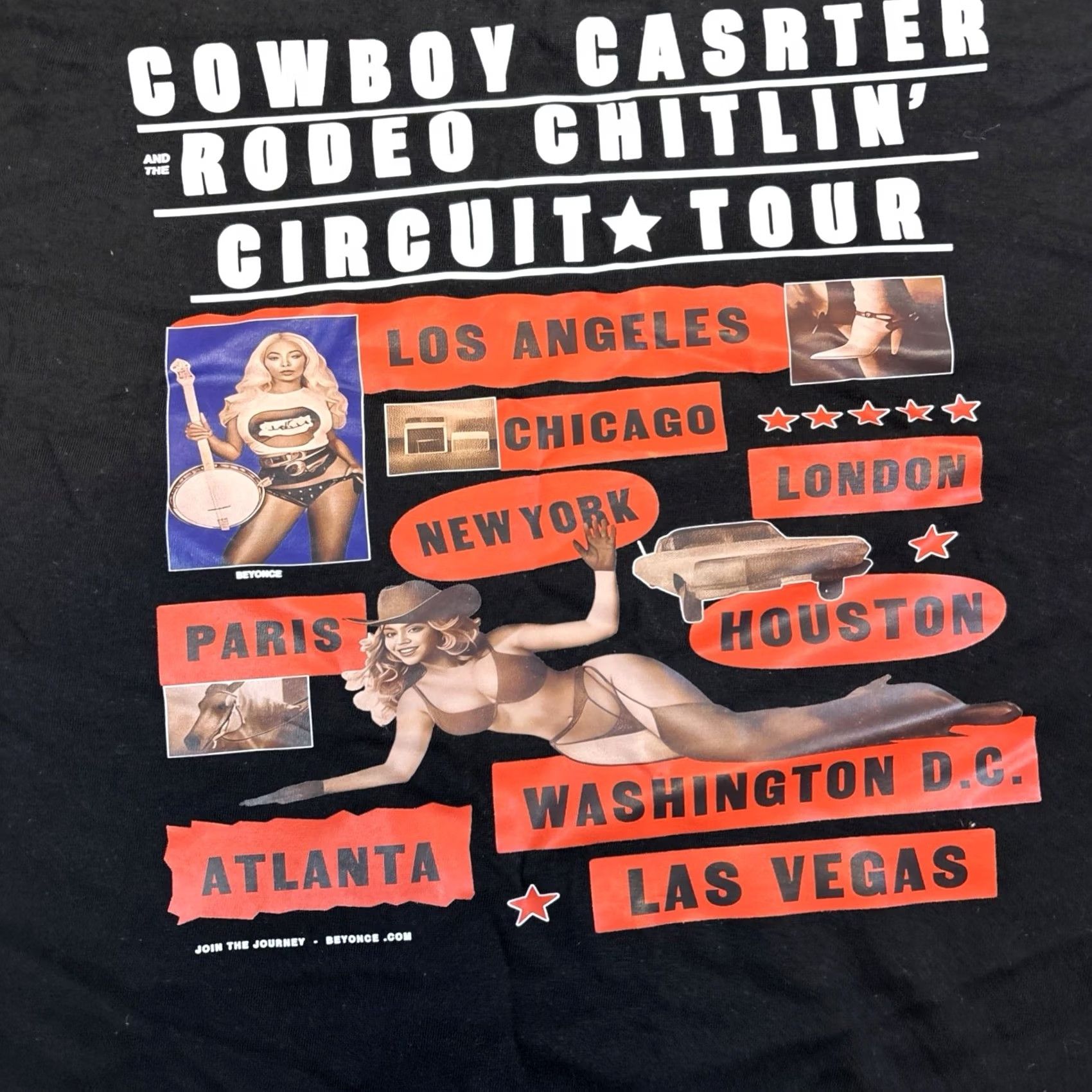 Vintage Beyonce Cowboy Carter And The Rodeo Chitlin 25' Tour Tee Unisex XL Black Shirt Mens XL Beyoncé Cowboy Carter 25' Tour Tee Black Size US XL / EU 56 / 4 - 6 Thumbnail