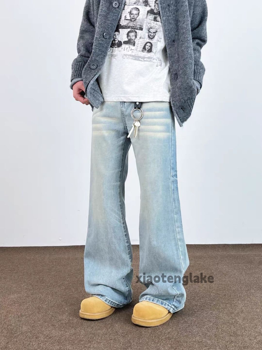 Jean Washed faded loose baggy hiphop yuppie bootcut jeans Size US 28 / EU 44 - 2 Thumbnail