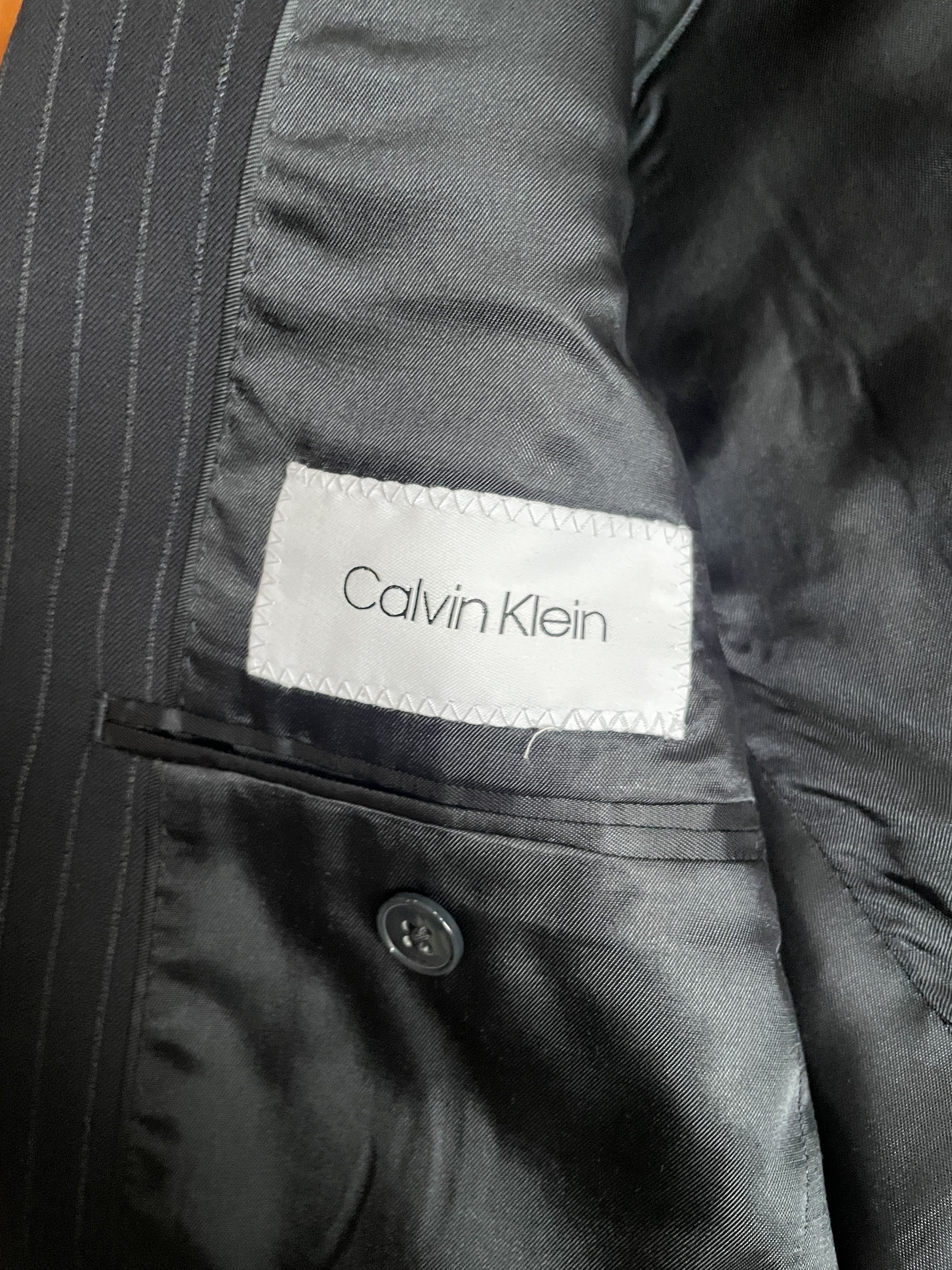 Calvin Klein Navy Stripped CK blazer Size 36S - 3 Thumbnail